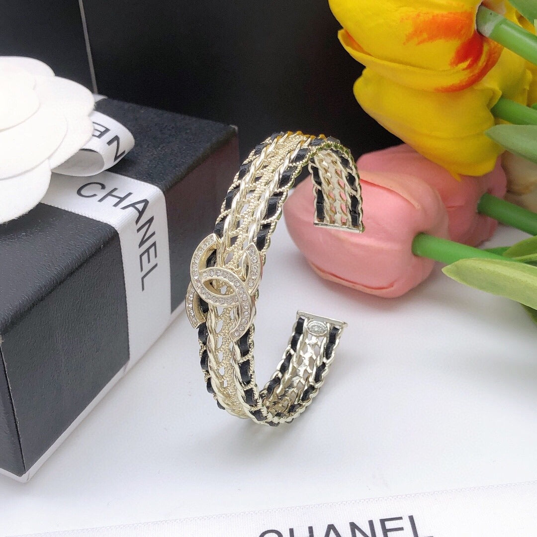 Chanel Black Brass Bracelet