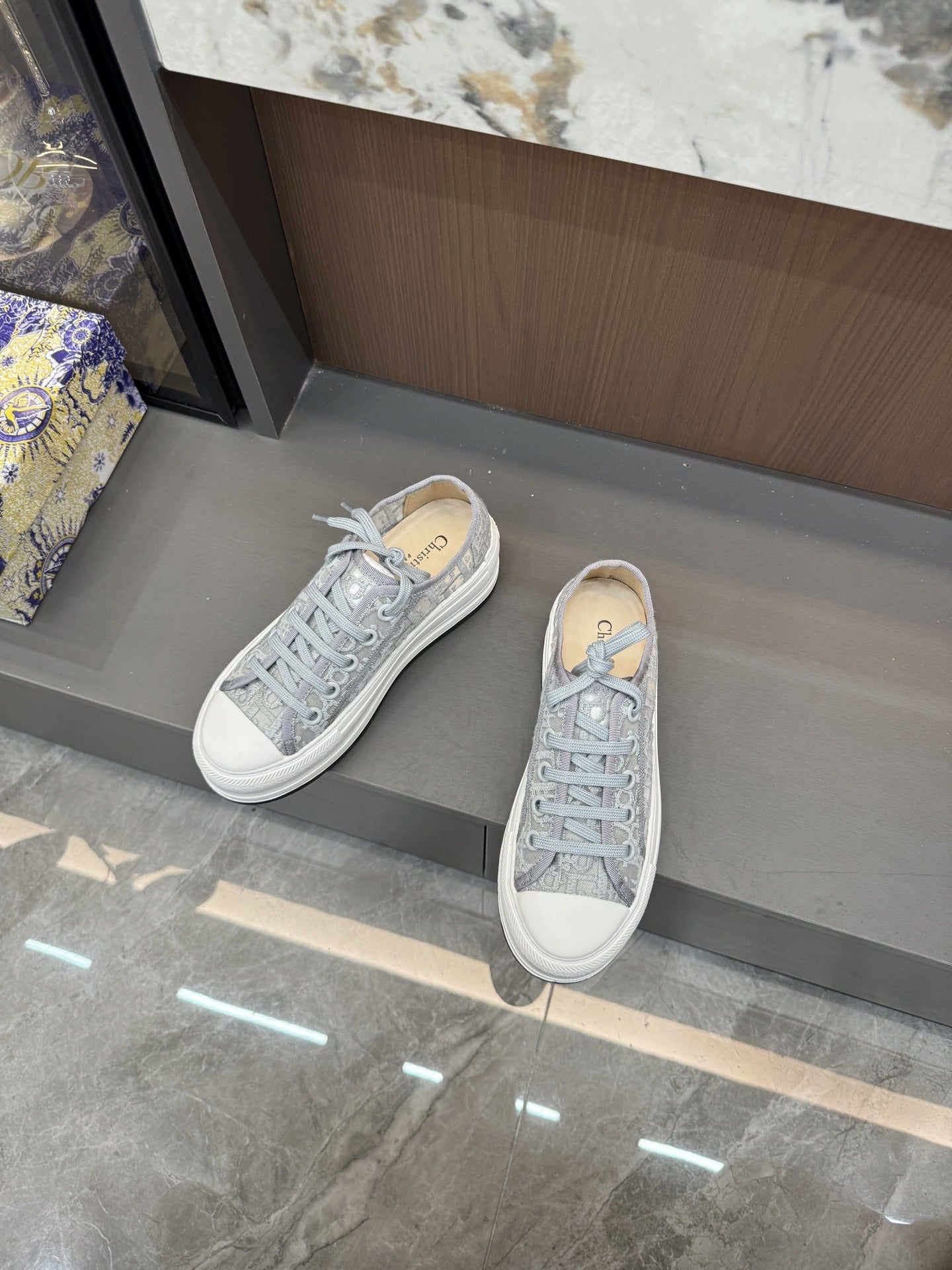 Dior Women Cotton & Lambskin Leather Embroidered Shoes