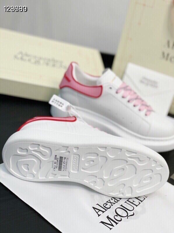 Alexander McQueen Women White Lambskin Leather Logo Sneakers