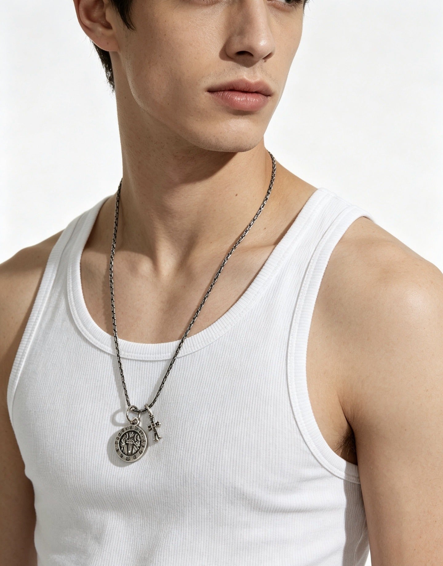 Chrome Hearts Sterling Silver Cross Necklace