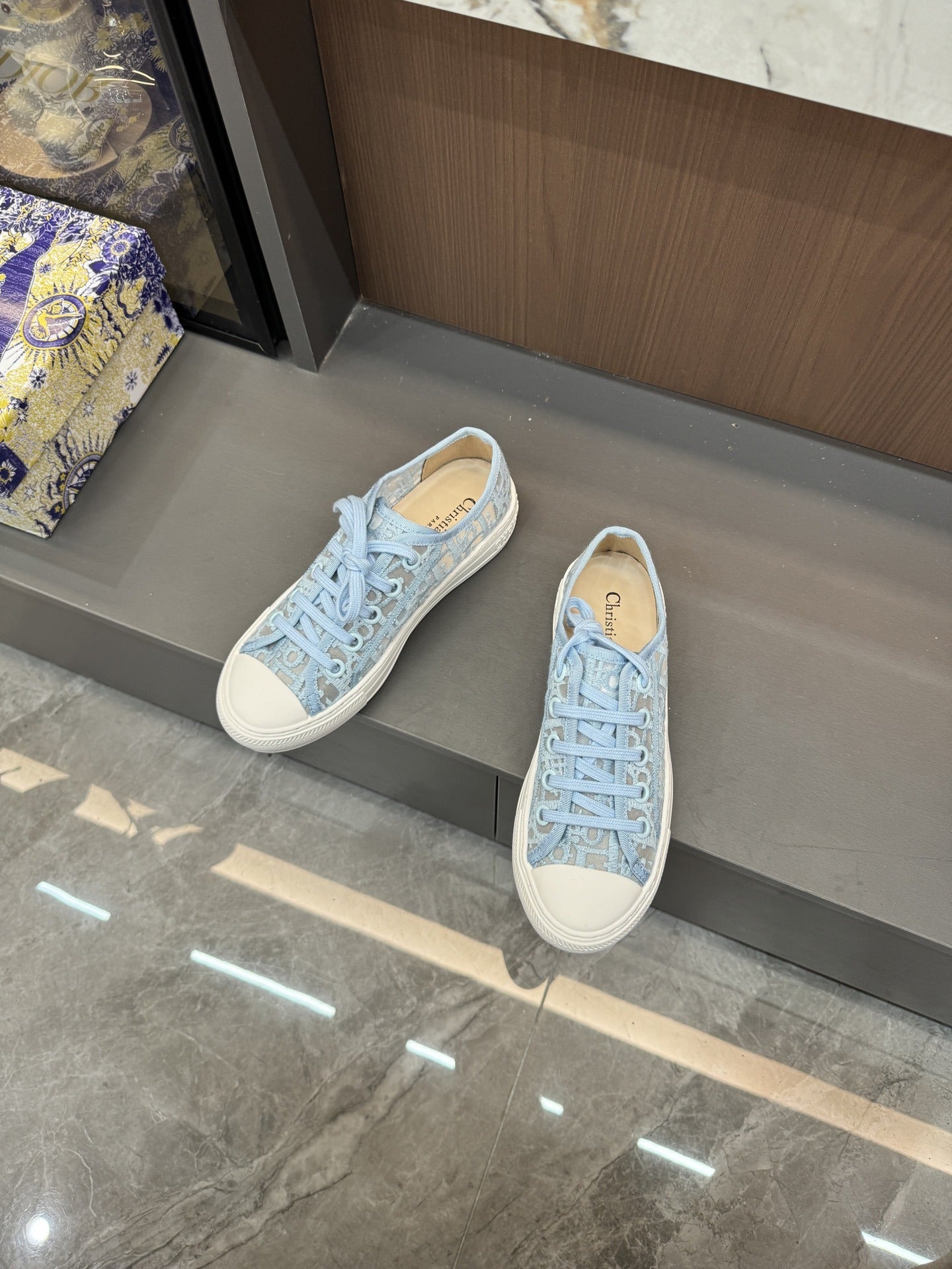 Dior Women Cotton & Lambskin Leather Embroidered Shoes