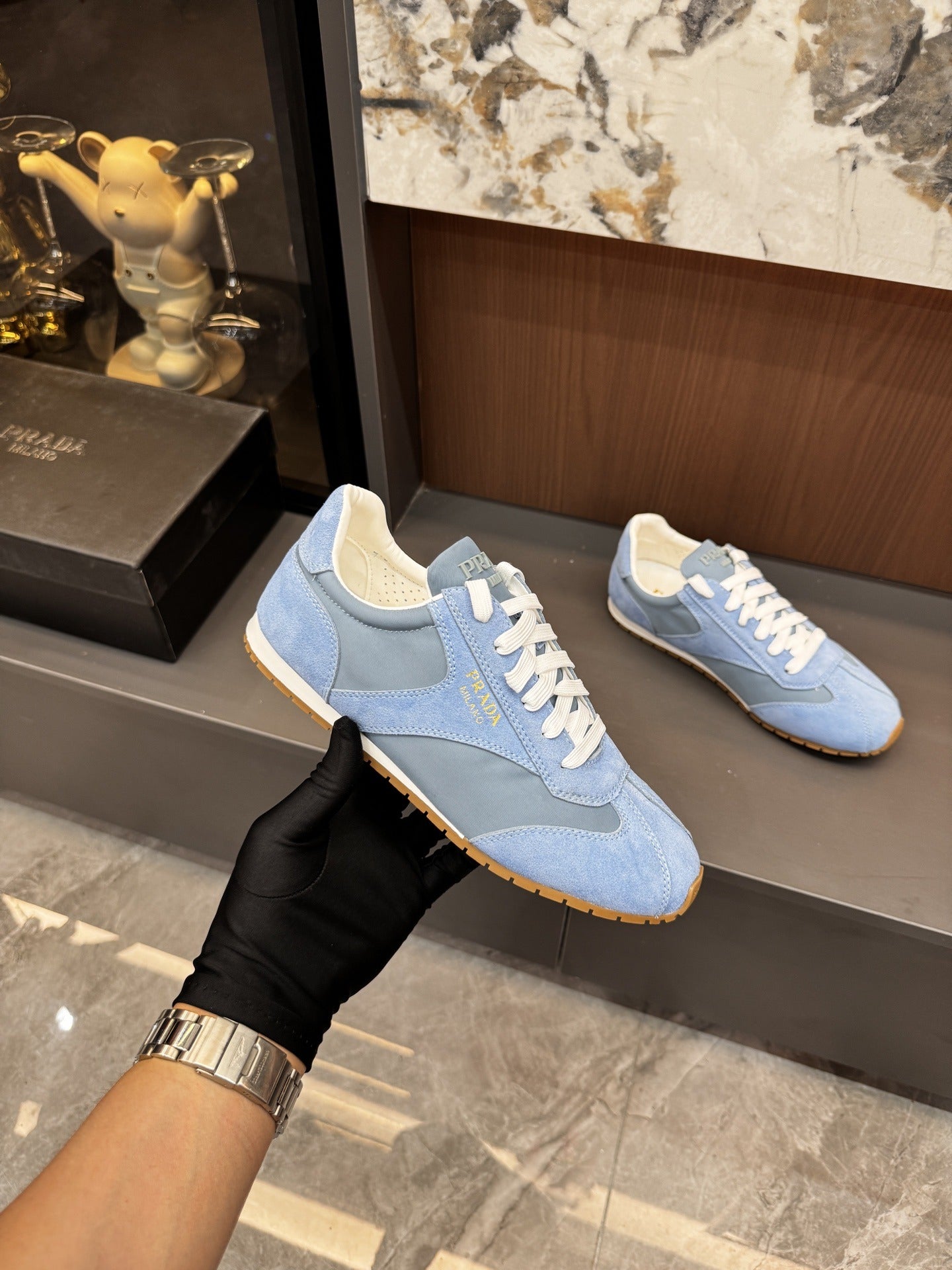 Prada Lambskin Leather Sneakers