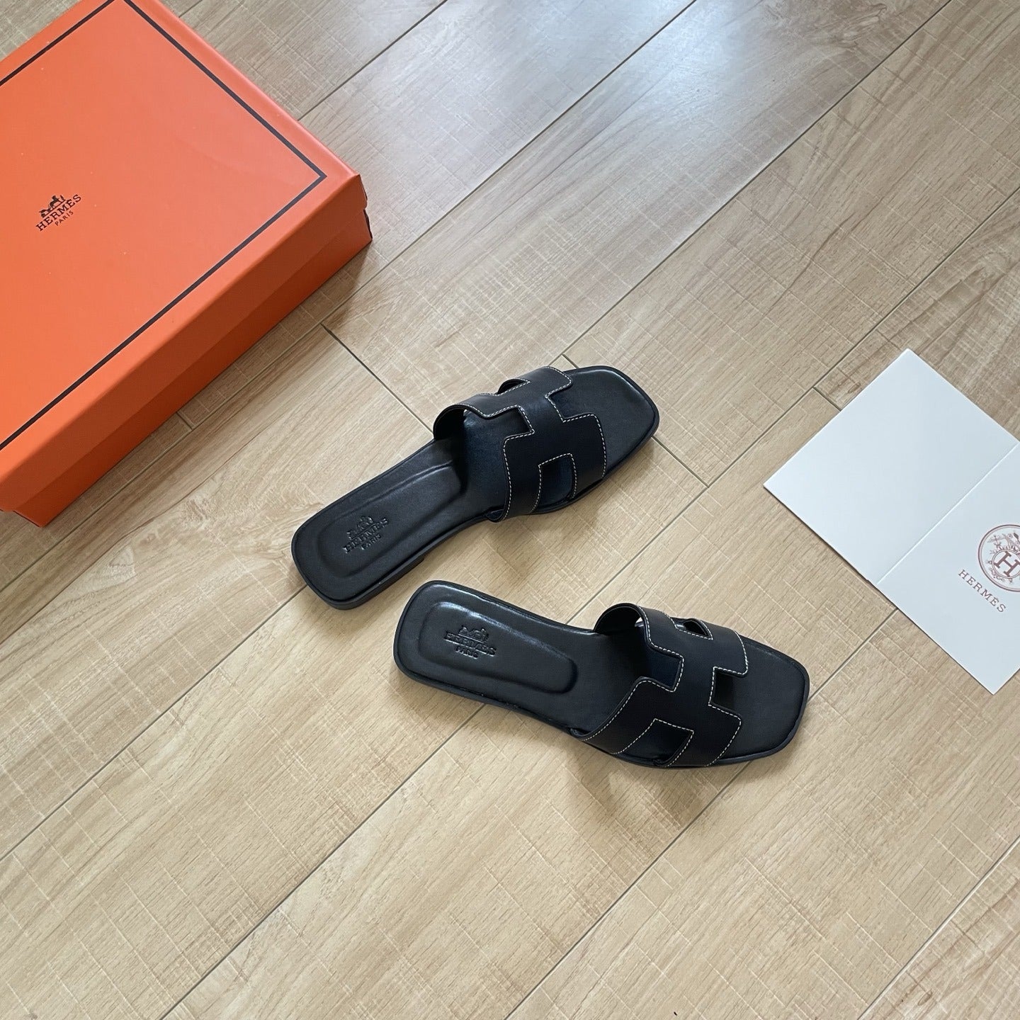 Hermes Leather Slides