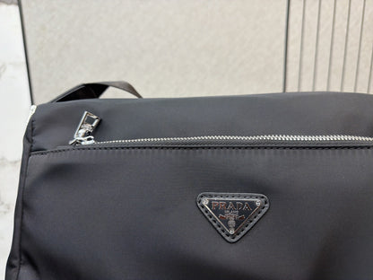 Prada Black Nylon & Canvas Shoulder Bag