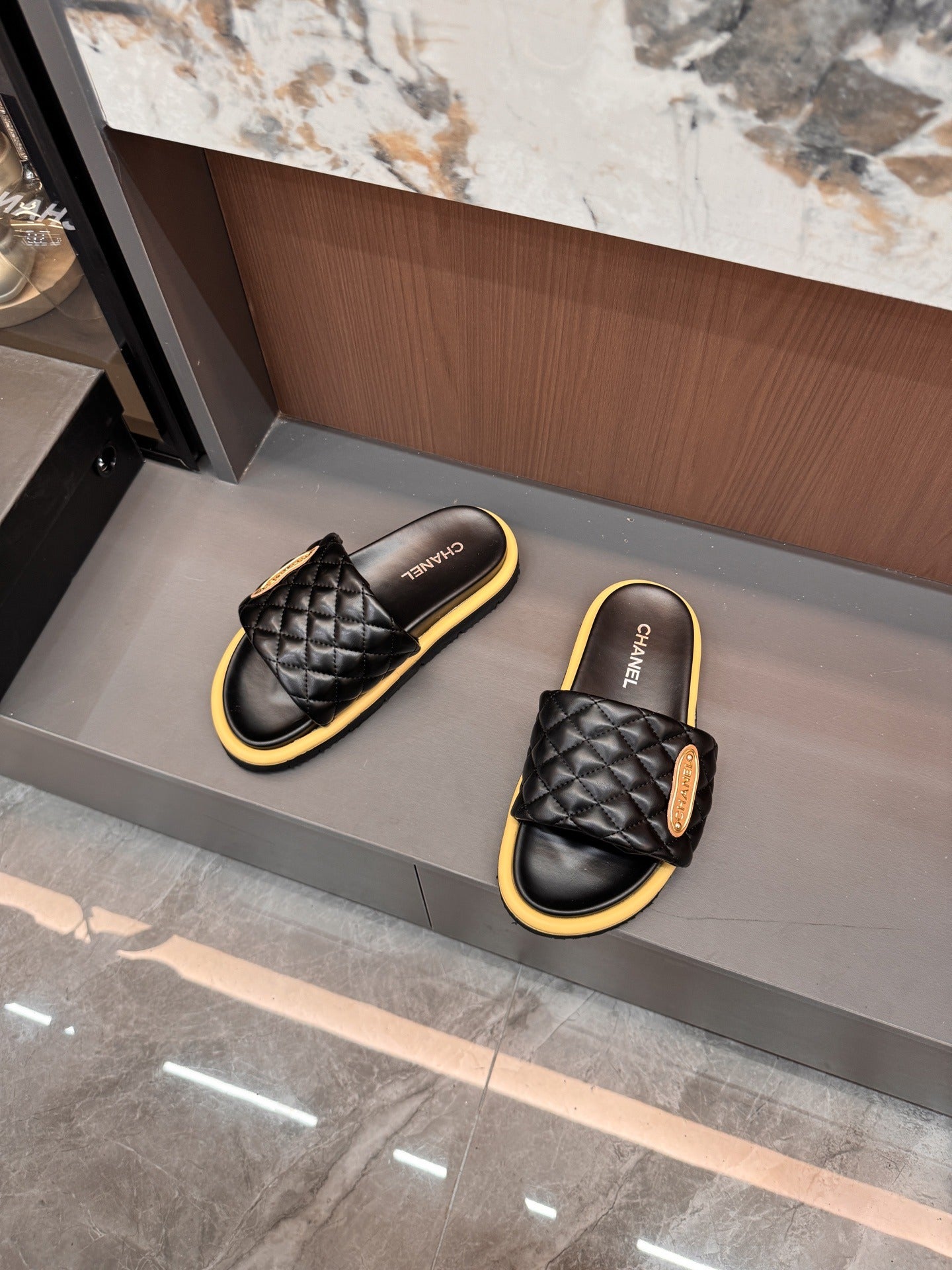 Chanel Lambskin Leather Slides