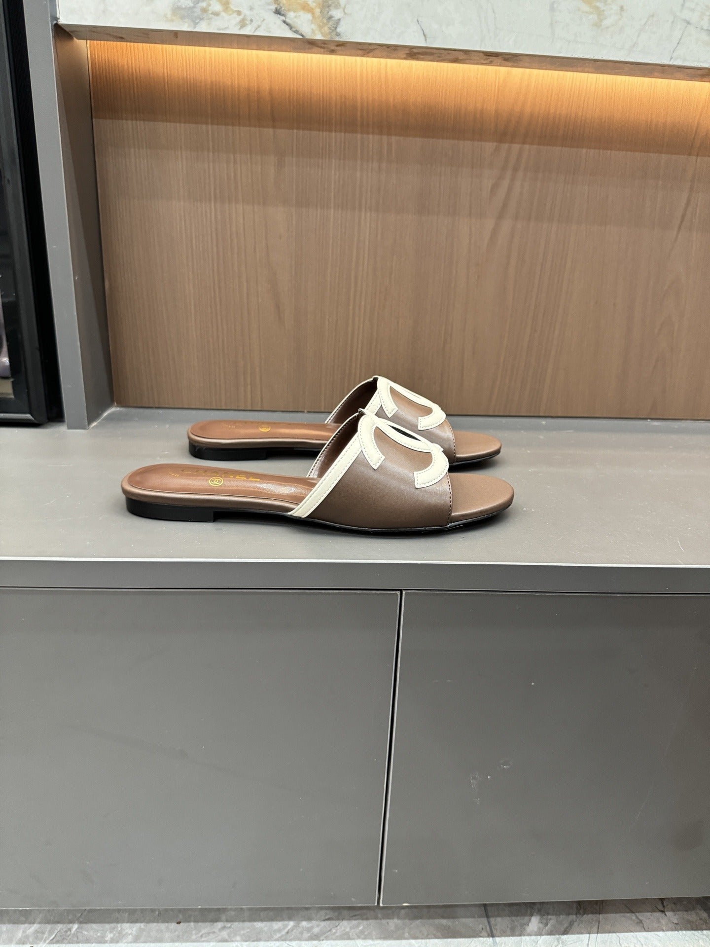 Chanel Lambskin Leather Openwork Slides