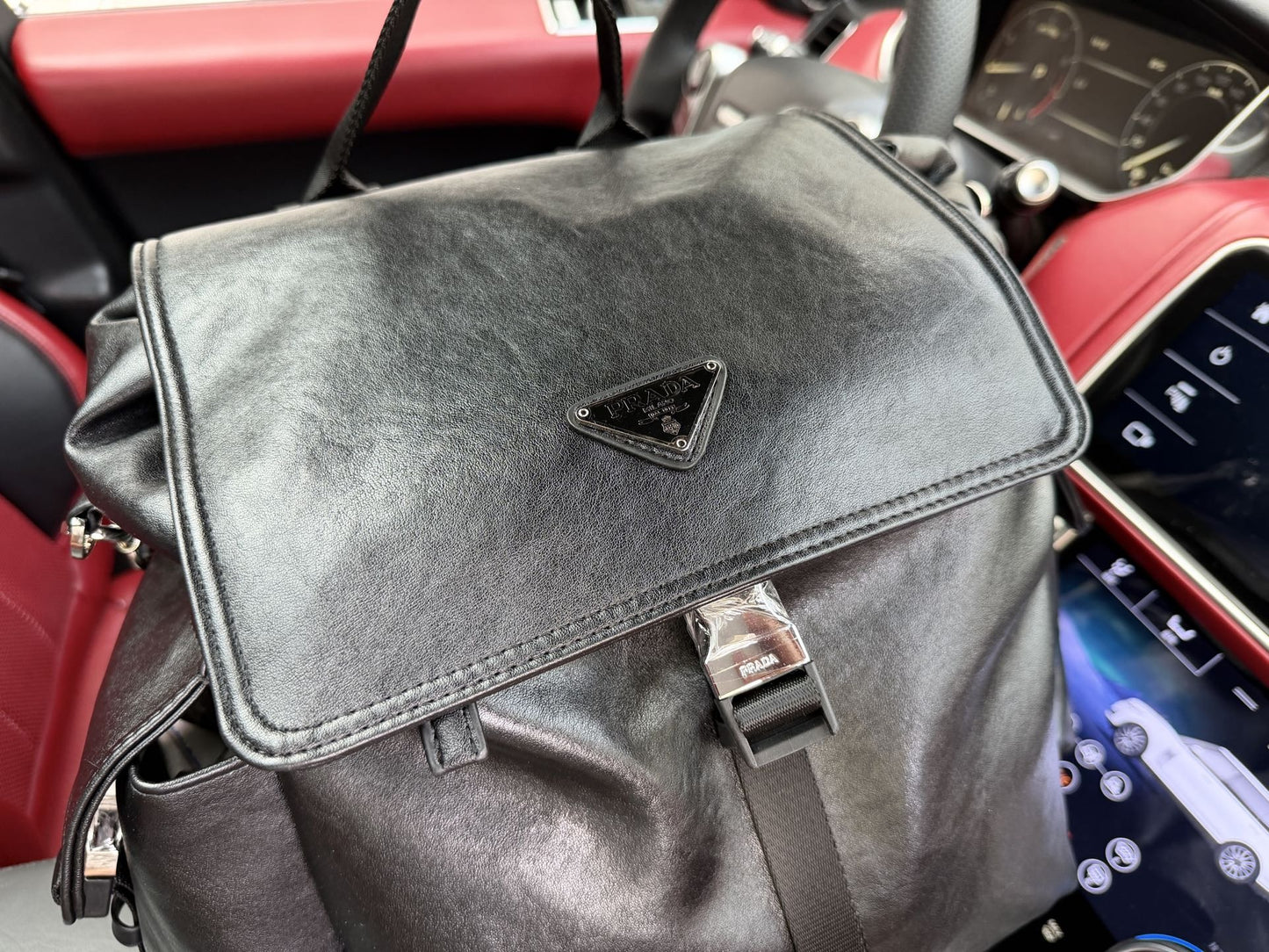 Prada Black Logo Backpack
