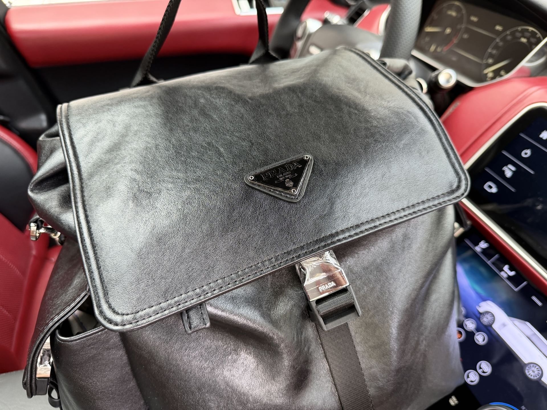Prada Black Logo Backpack