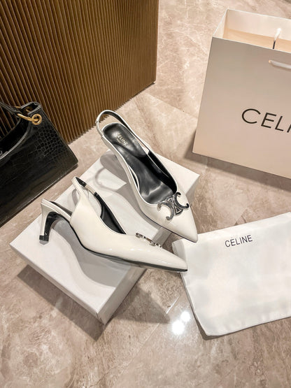 Celine Calfskin Leather Pointed Toe Heels
