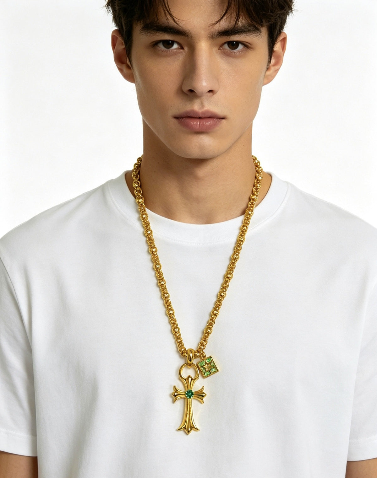 Chrome Hearts Sterling Silver Cross Necklace