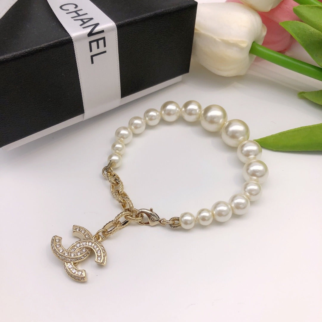 Chanel Brass Pearl Necklace