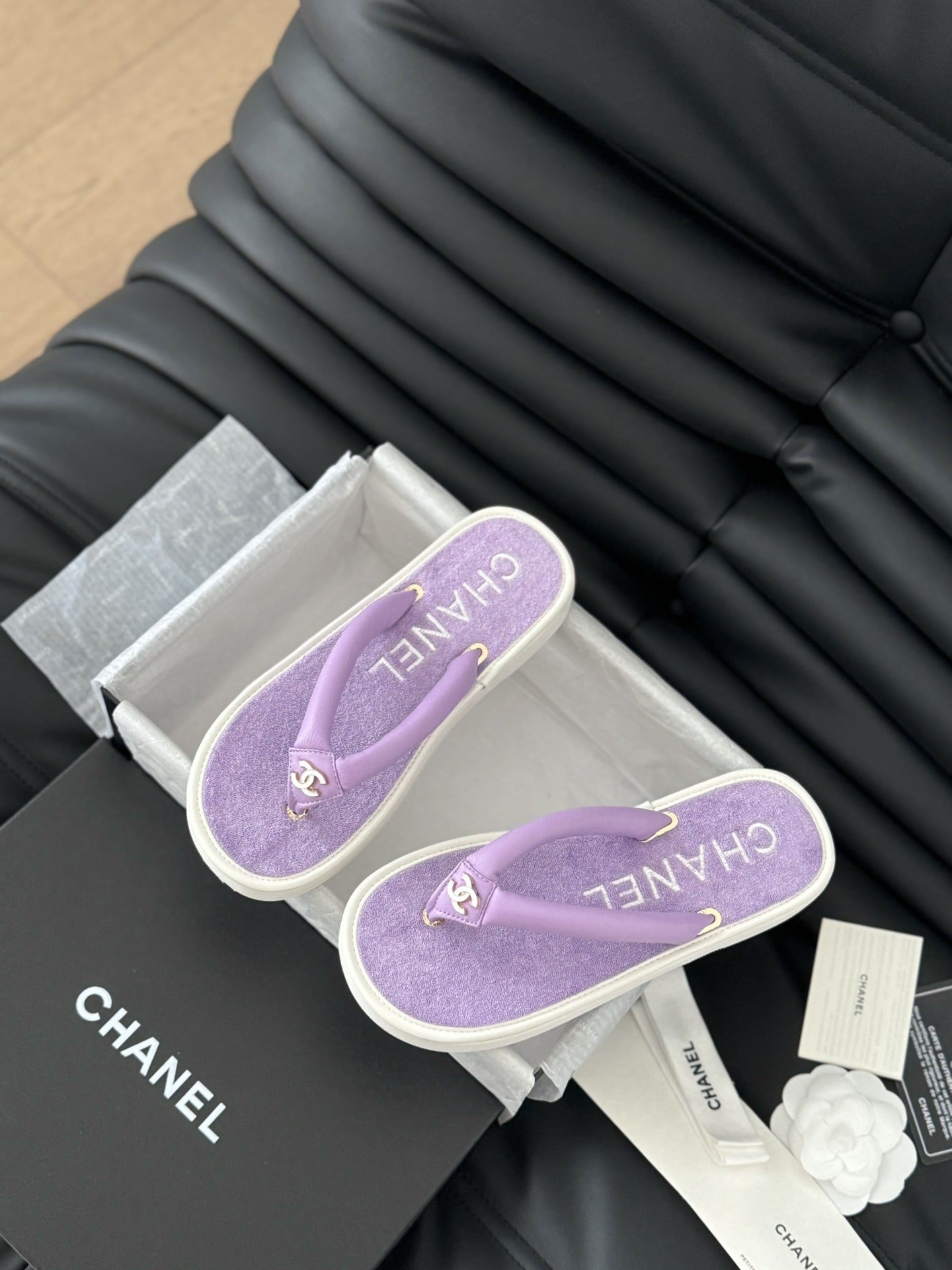 Chanel Leather Slides