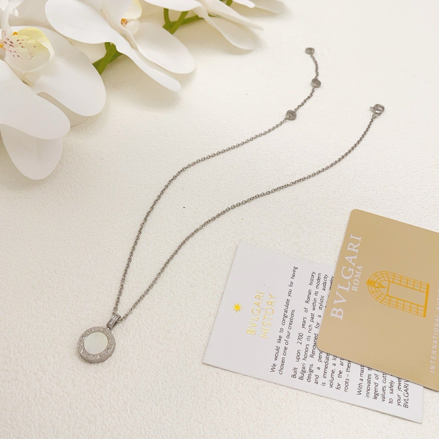 Bvlgari Silver Brass Round Necklace