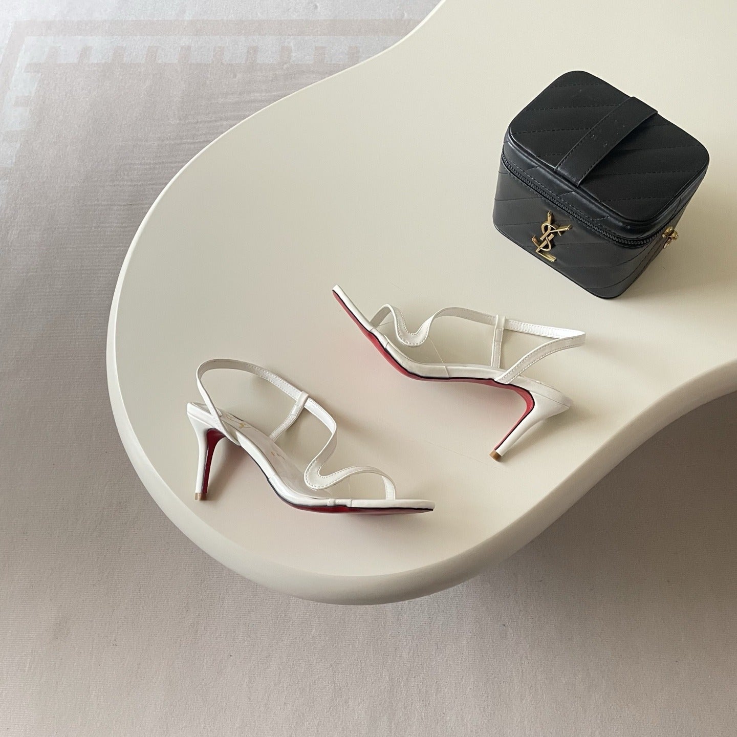 Christian Louboutin Patent Leather & Lambskin Leather Sandals