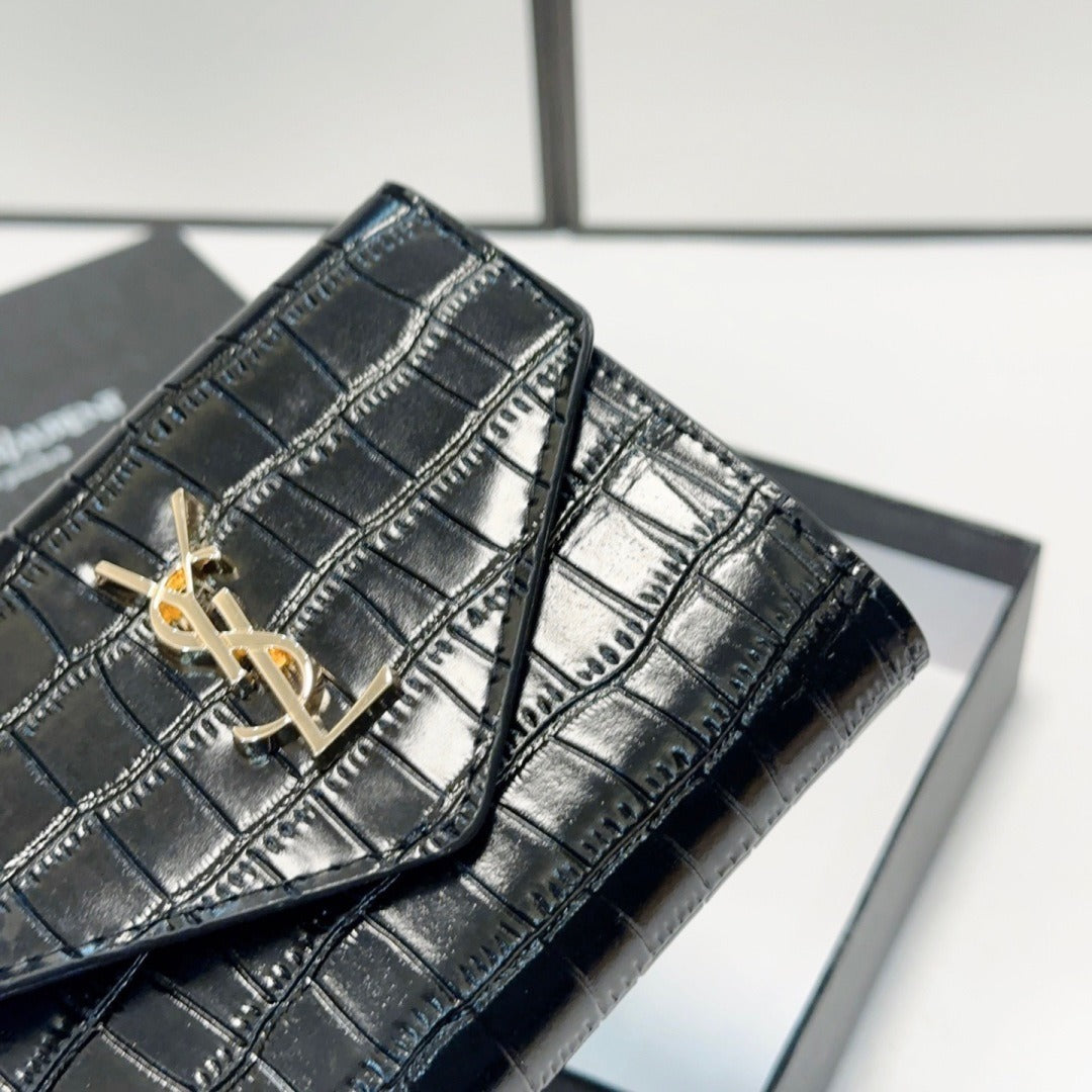 Saint Laurent Black Leather Wallet