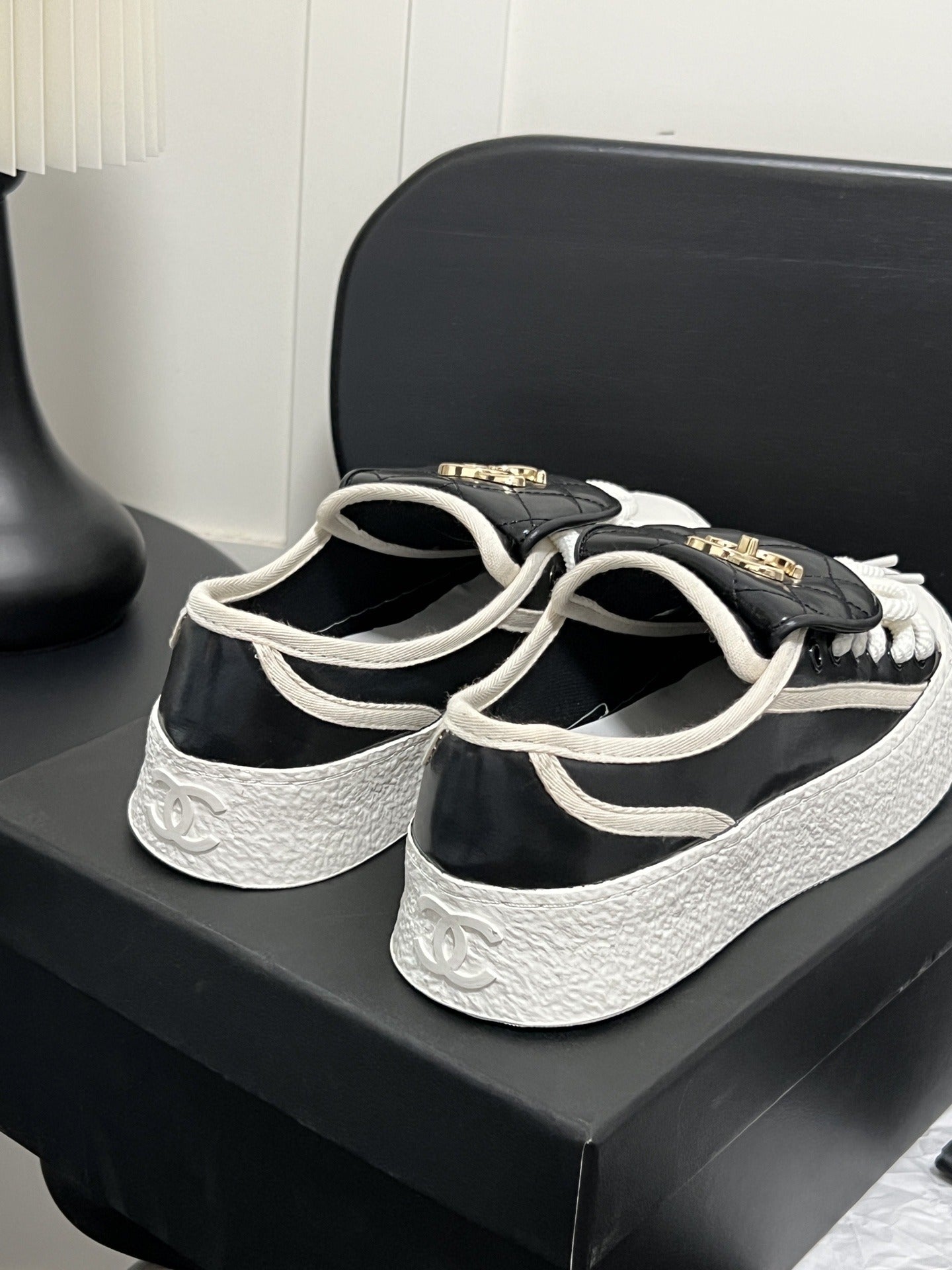 Chanel Leather Vintage-Finish Shoes
