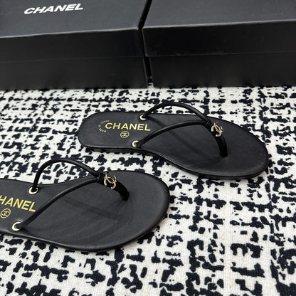 Chanel Lambskin Leather Slides