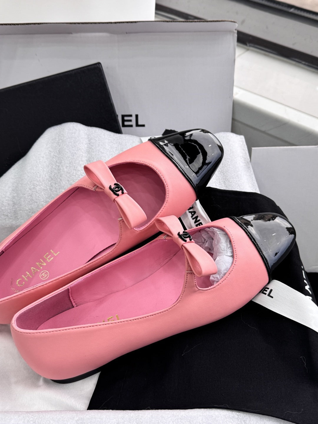 Chanel Patent Leather Bow Shoes