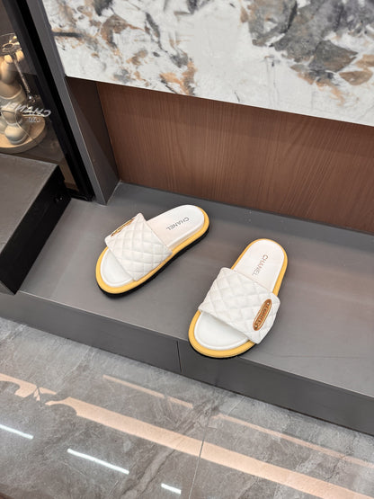 Chanel Lambskin Leather Slides