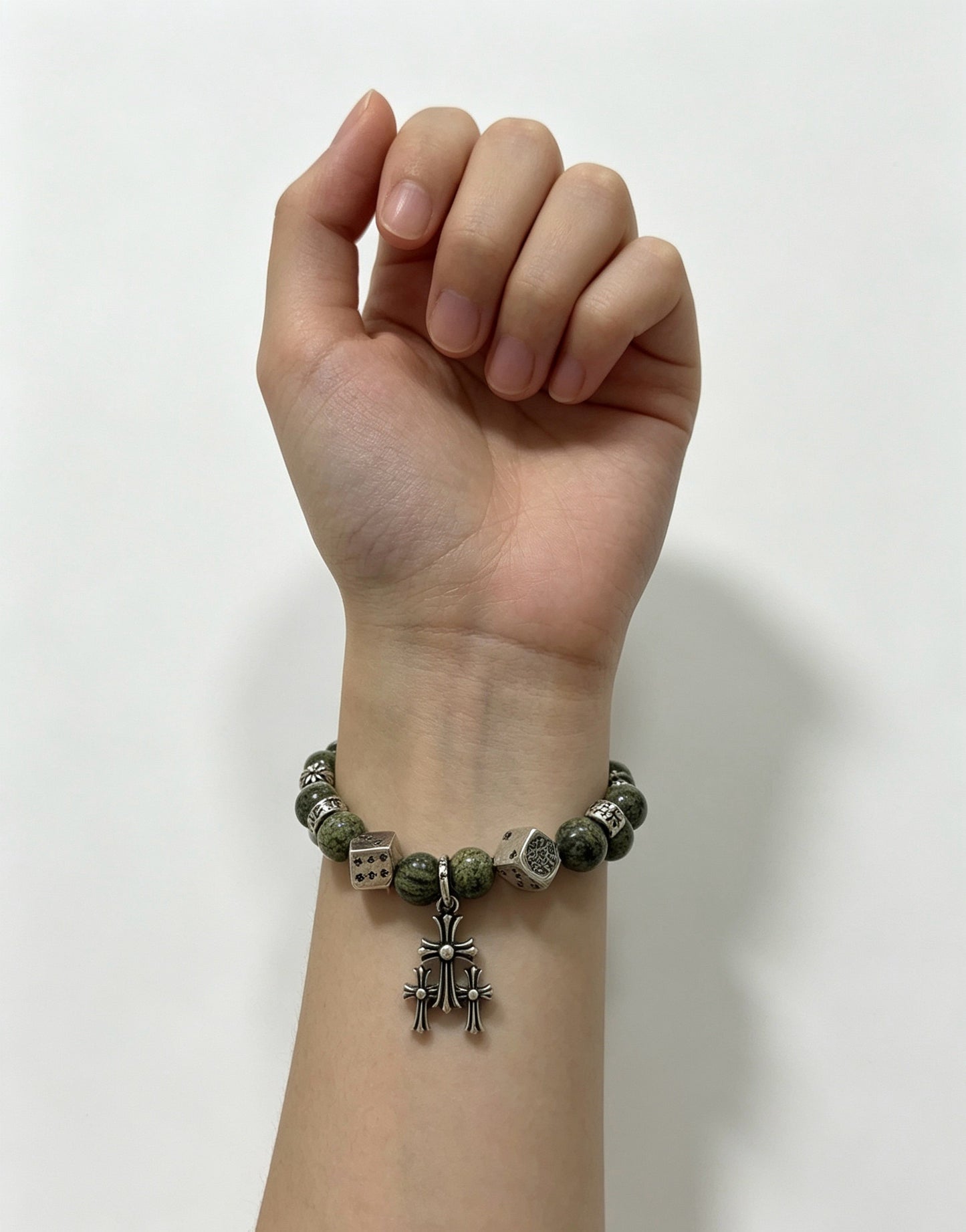 Chrome Hearts Sterling Silver Cross Bracelet