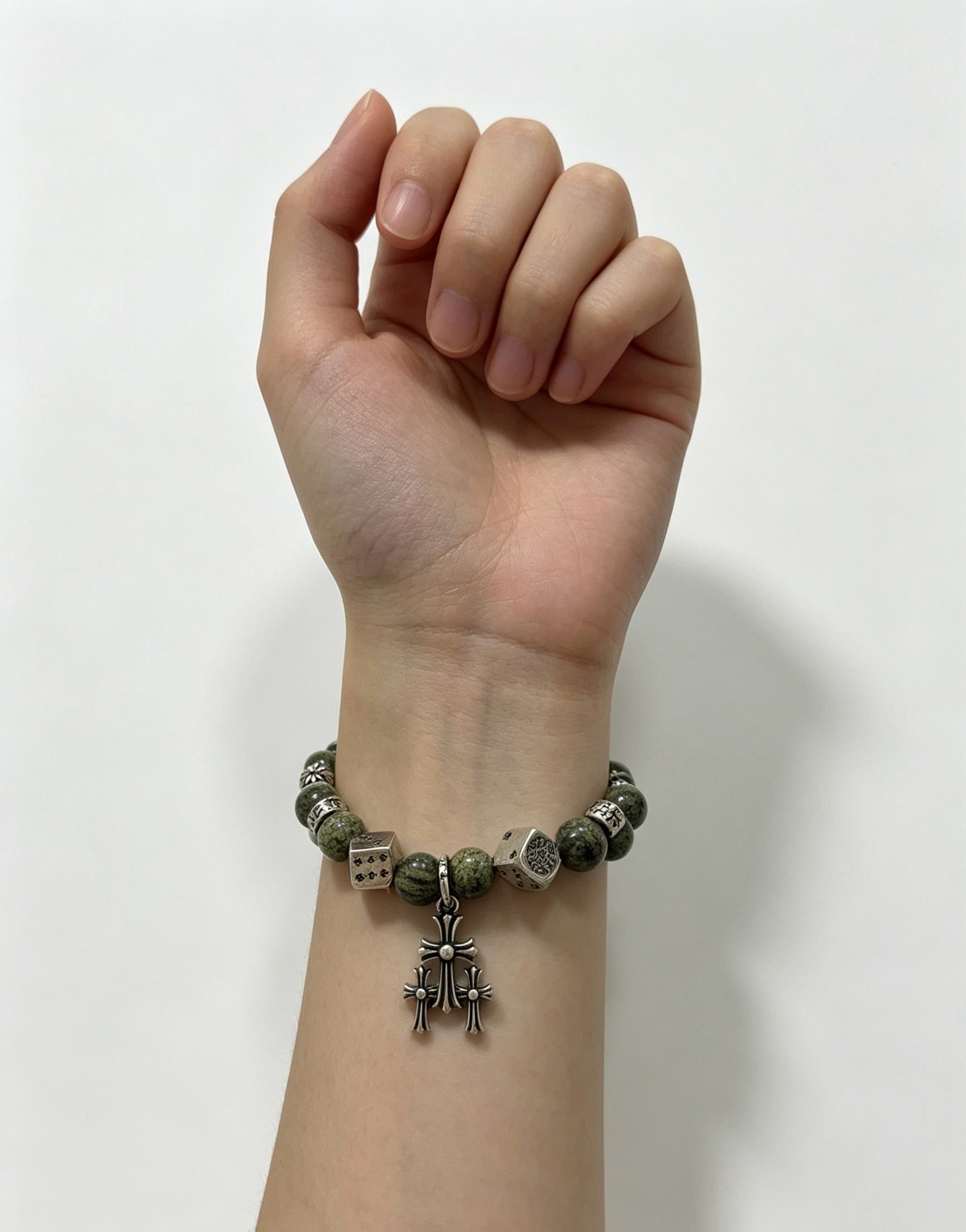 Chrome Hearts Sterling Silver Cross Bracelet