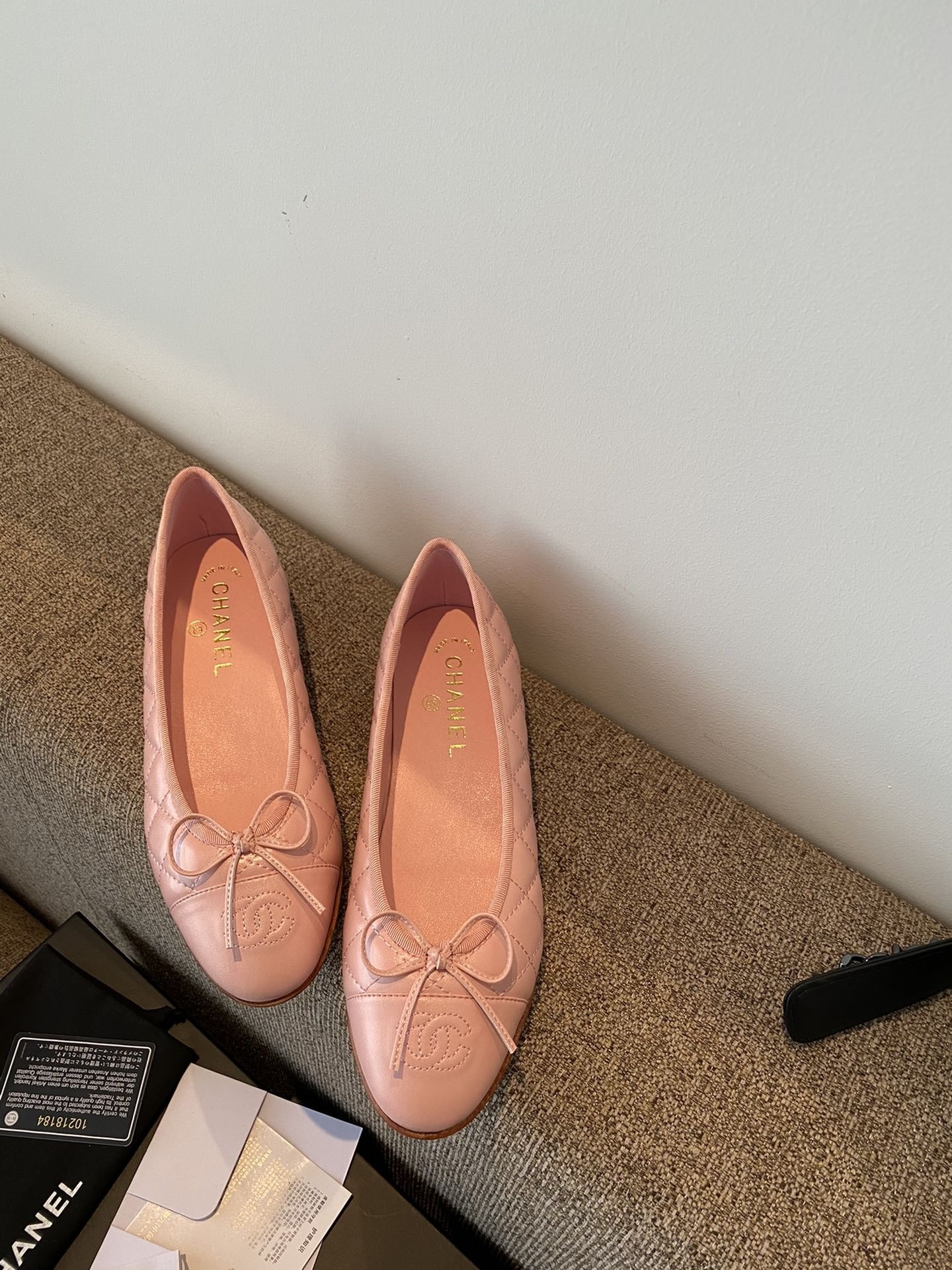 Chanel Leather Bow Ballet Flats