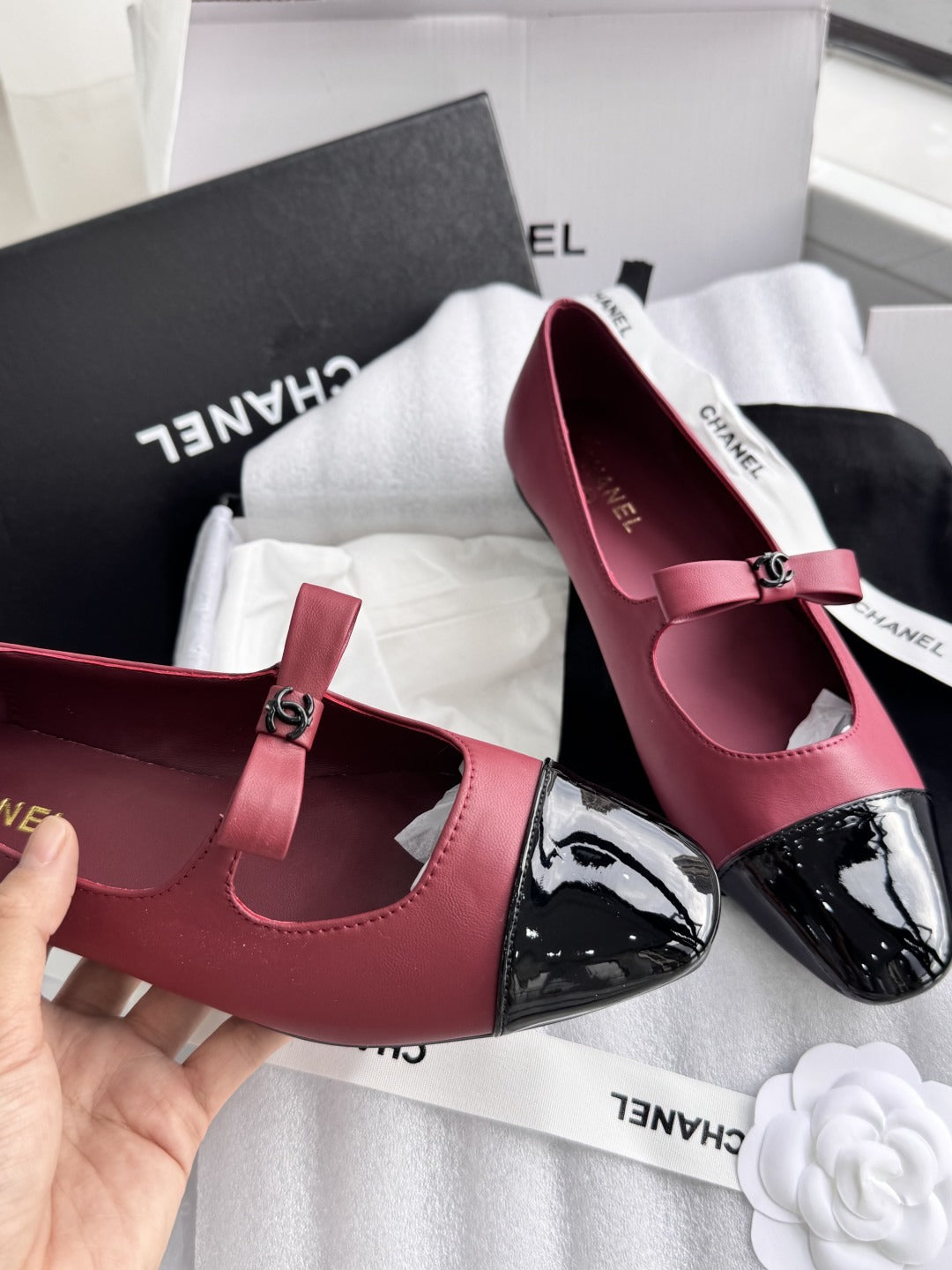Chanel Patent Leather Bow Shoes