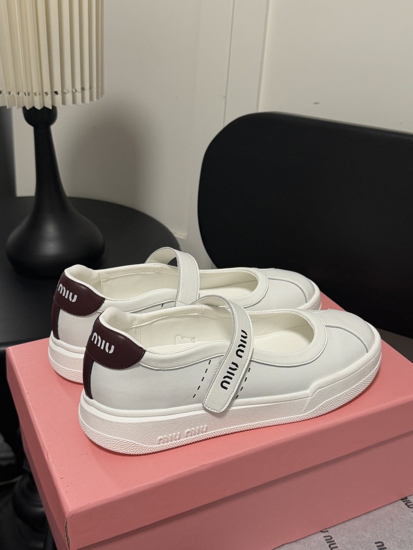 Miu Miu White Leather Logo Sneakers