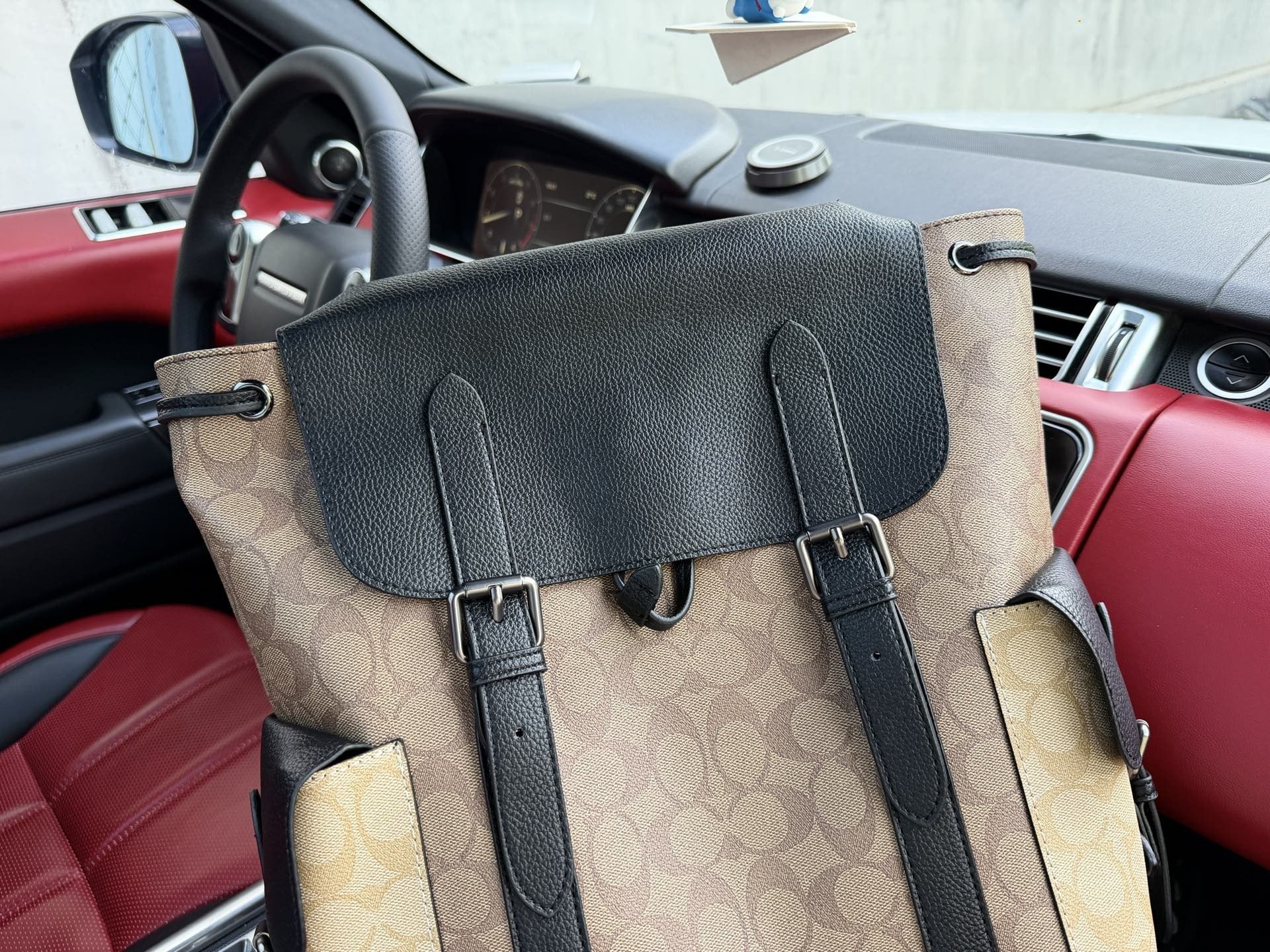 Coach Black Canvas Logo Backpack