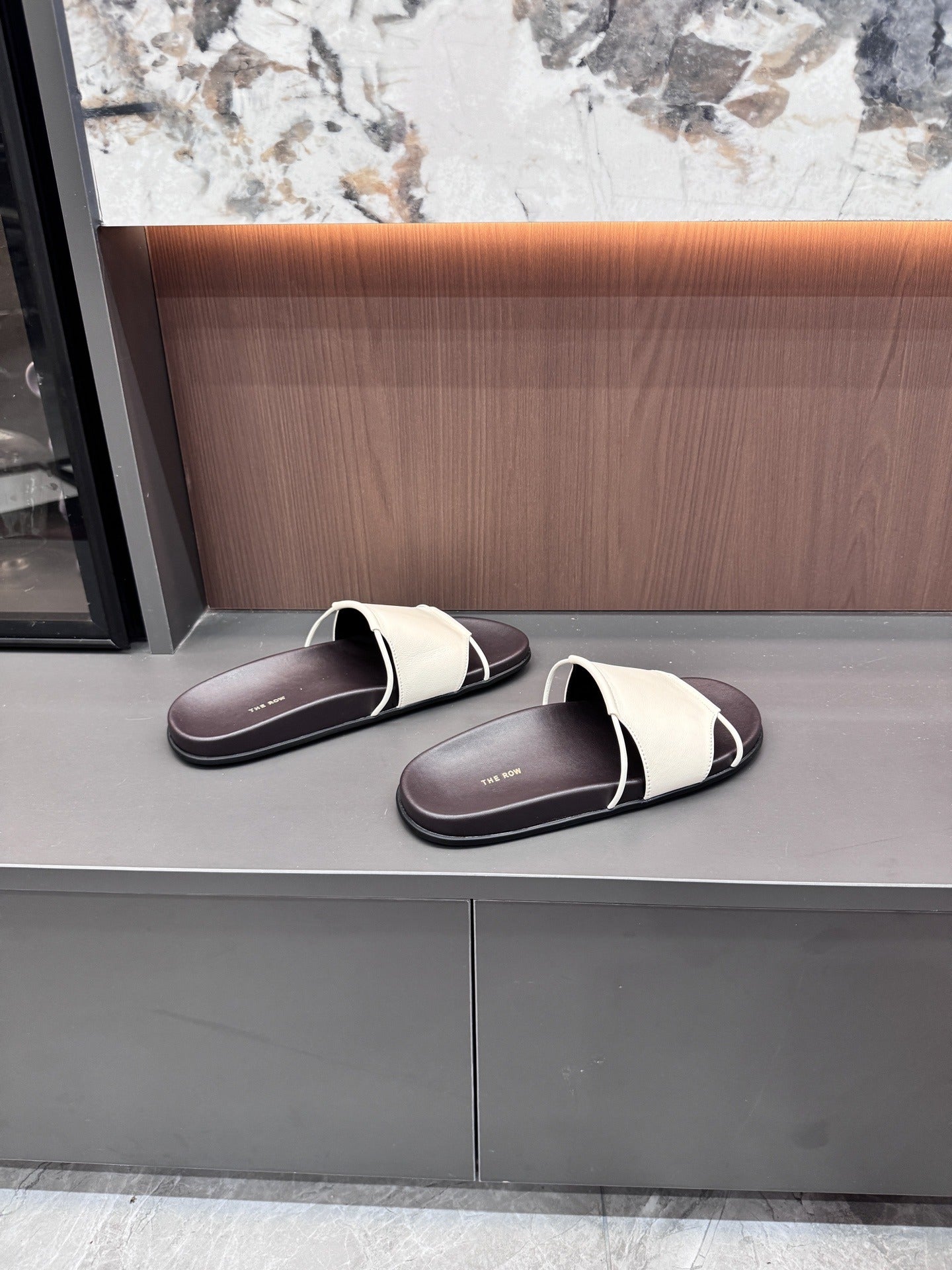 The Row Lambskin Leather Slides