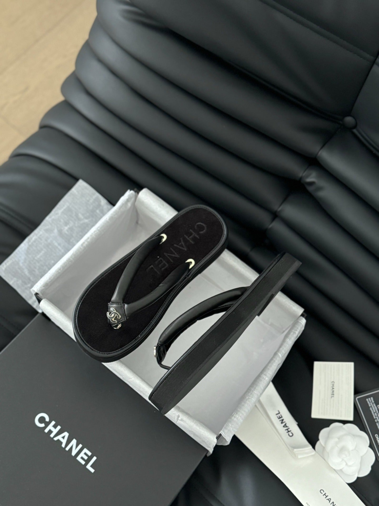 Chanel Leather Slides