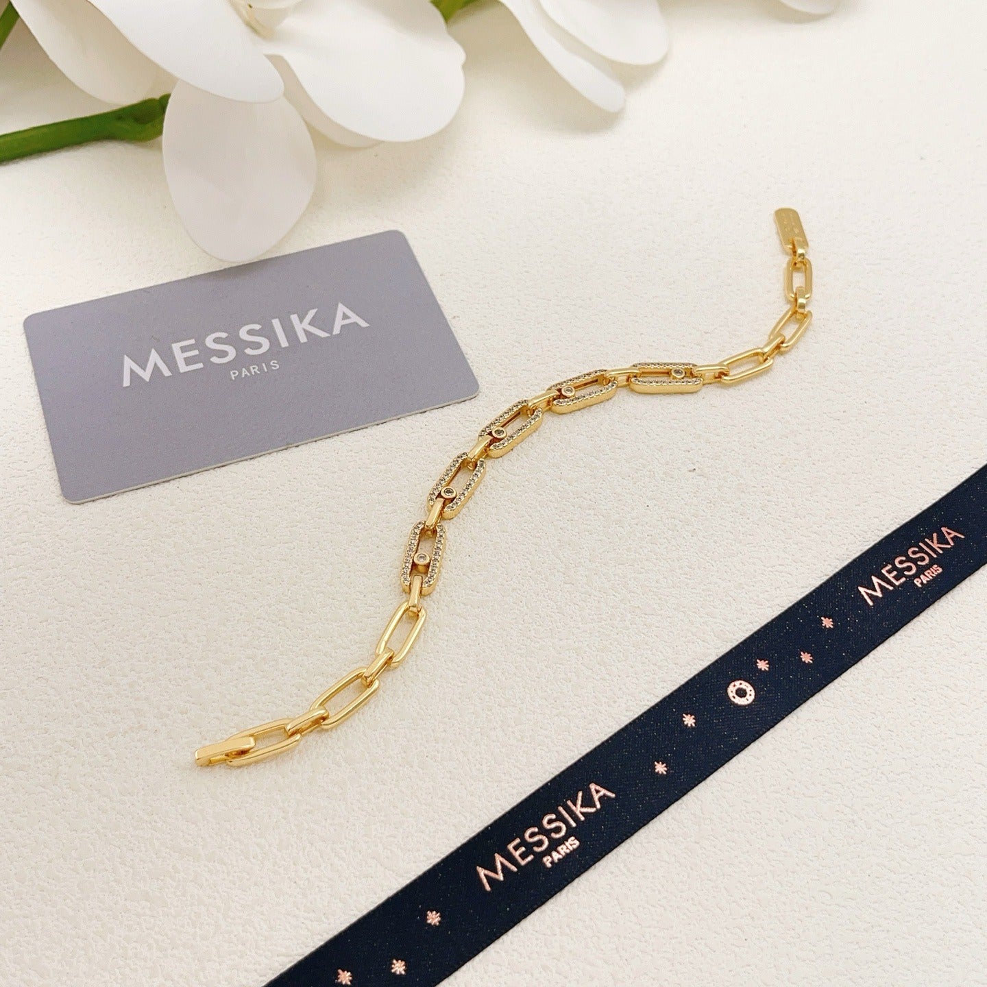 Messika Gold Brass Pave Bracelet