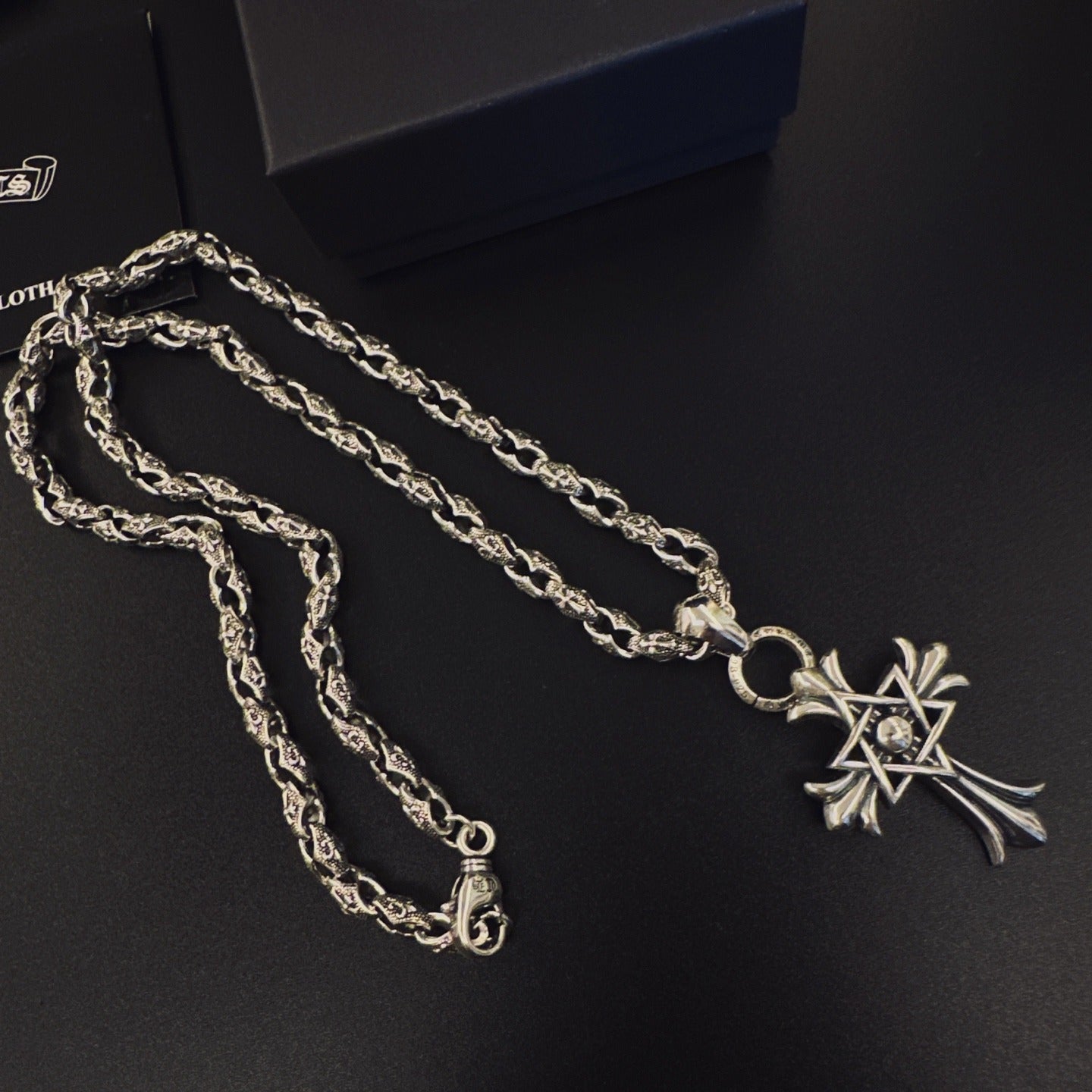 Chrome Hearts Sterling Silver Cross Necklace