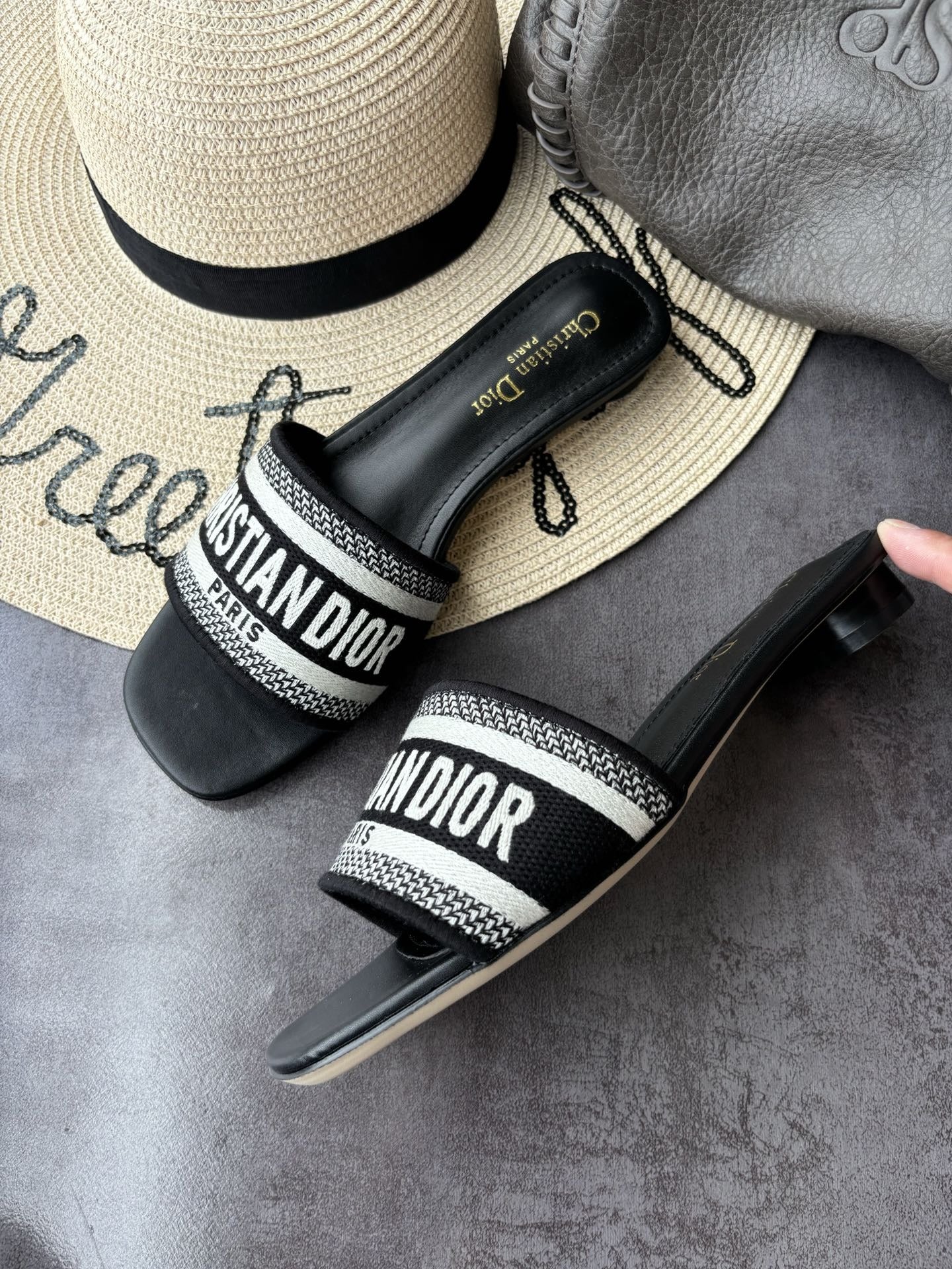 Dior Square Toe Slides
