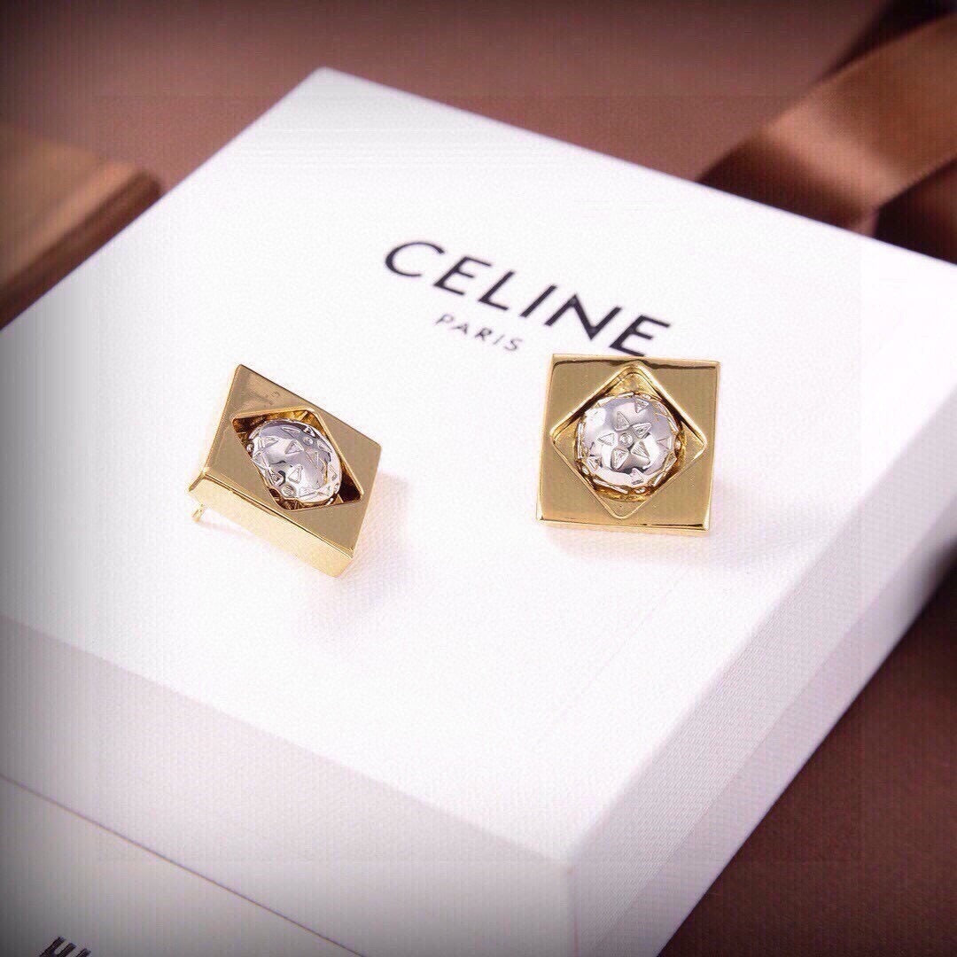 Celine Gold Orb Earrings