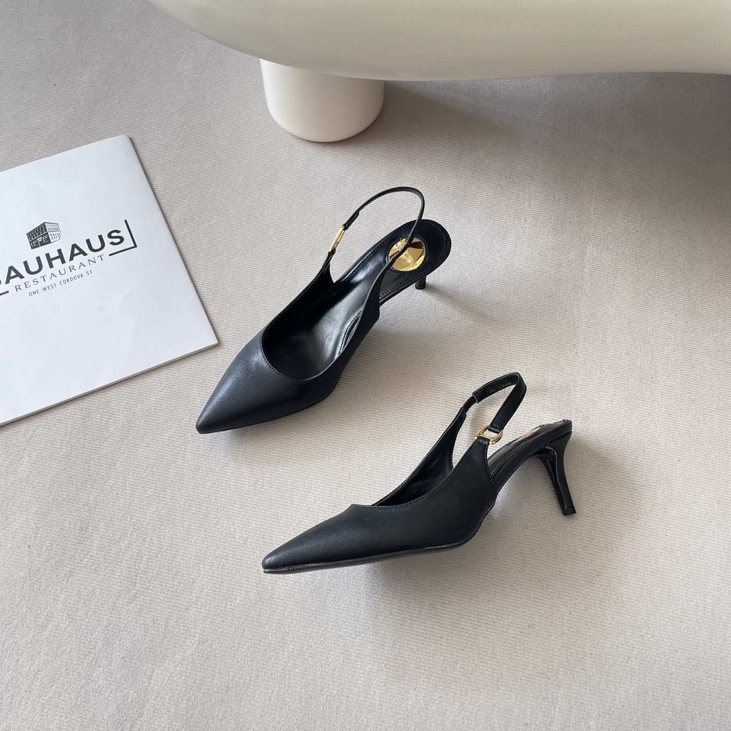 Saint Laurent Lambskin Leather Pointed Toe Heels
