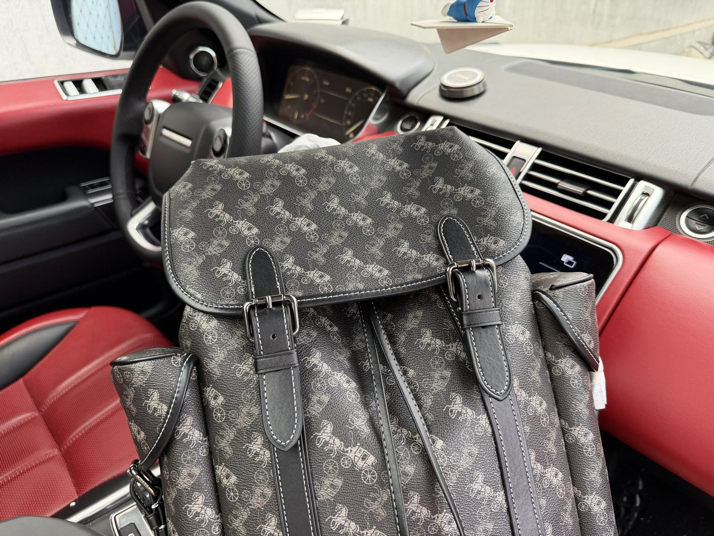 Coach Canvas Logo Backpack