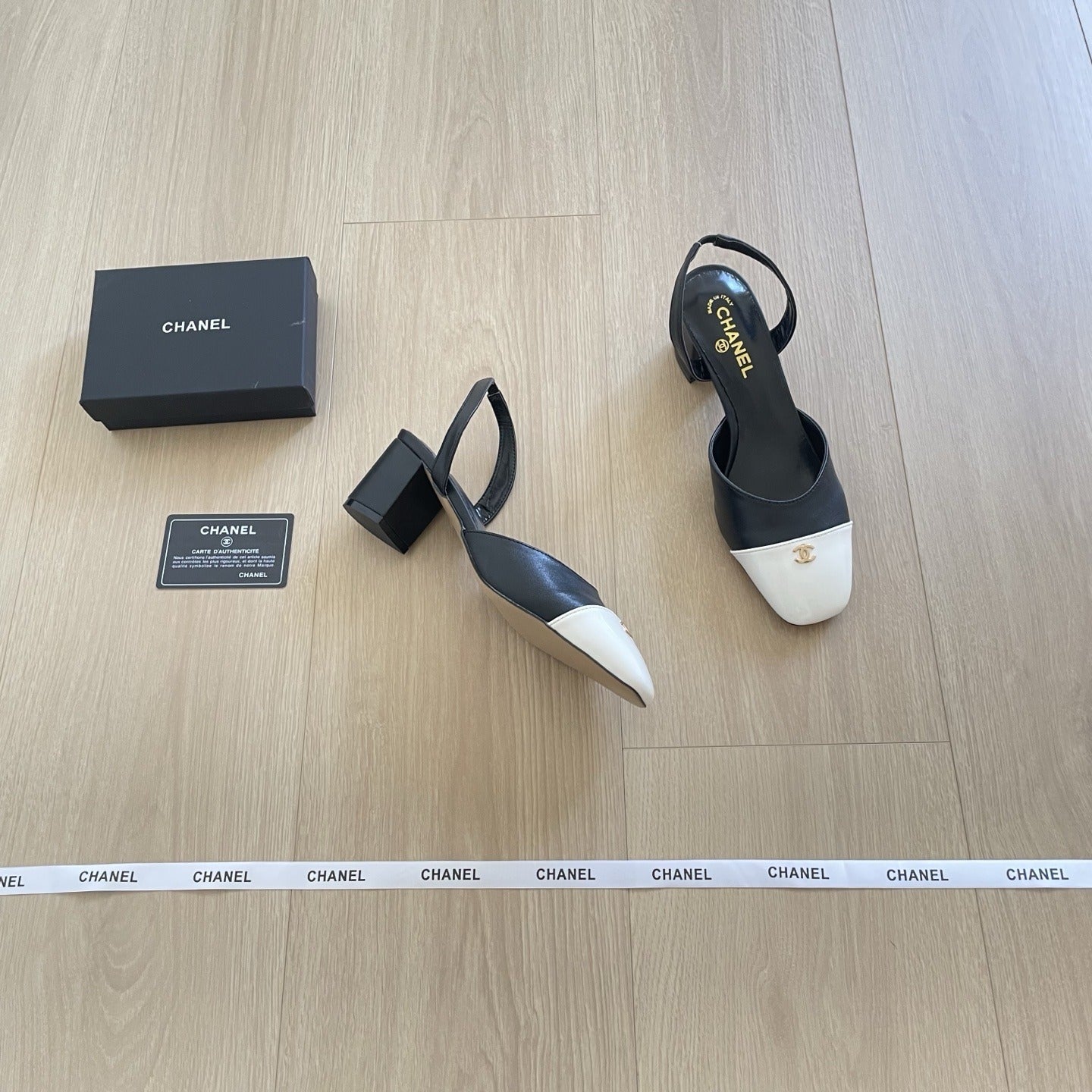 Chanel Leather Colorblock Sandals