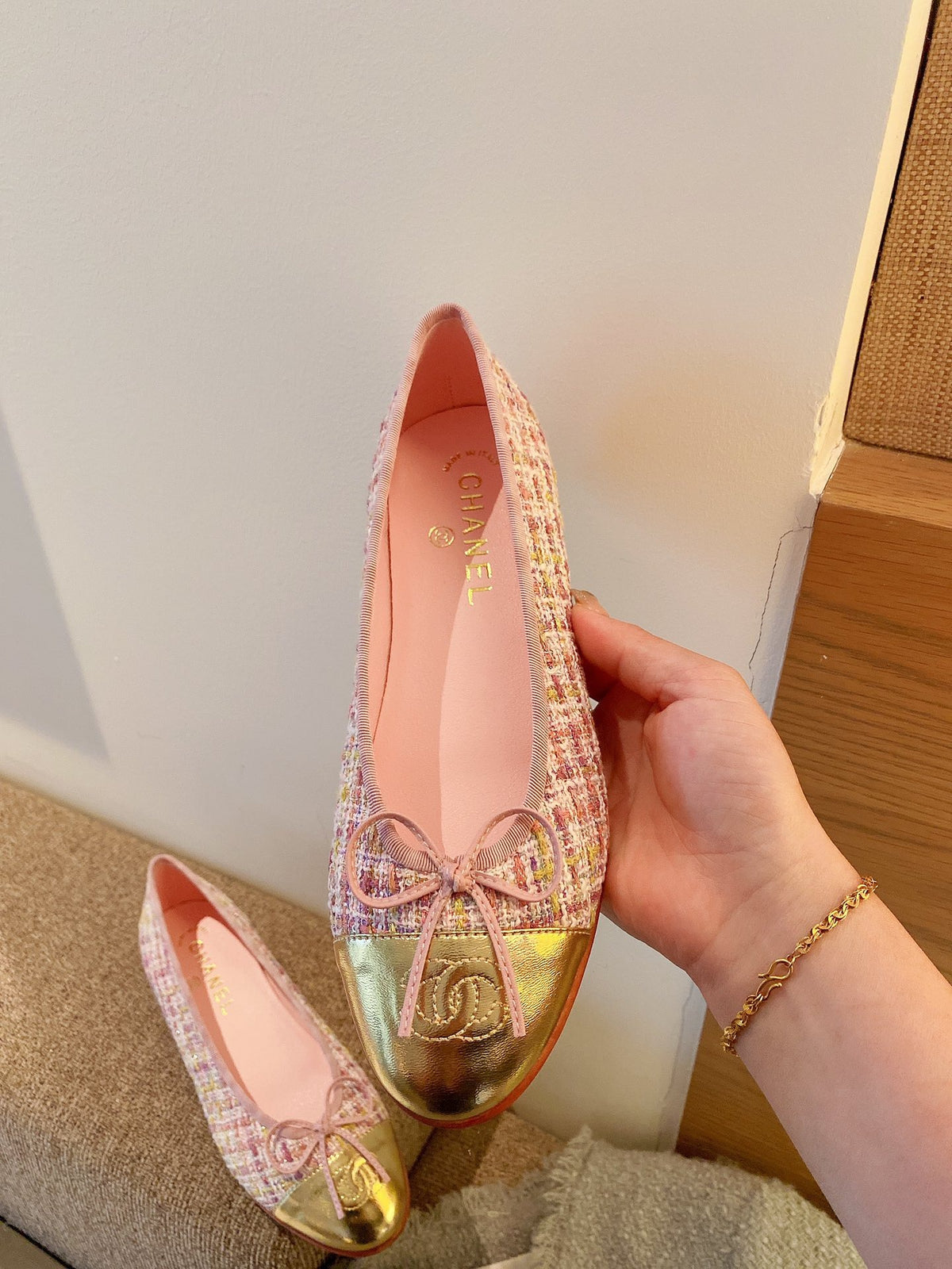 Chanel Leather Bow Ballet Flats