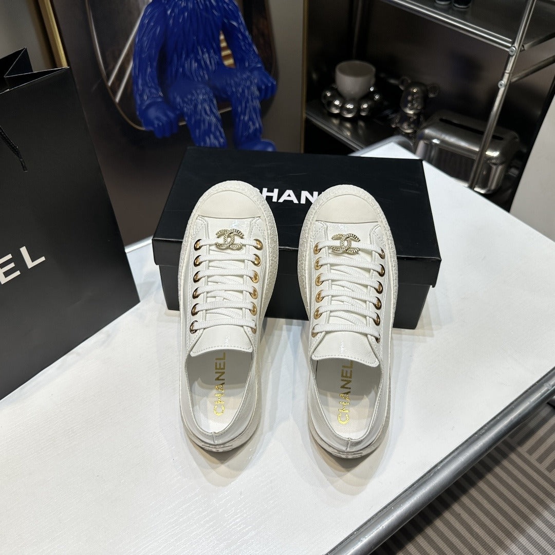 Chanel Lambskin Leather Logo Shoes