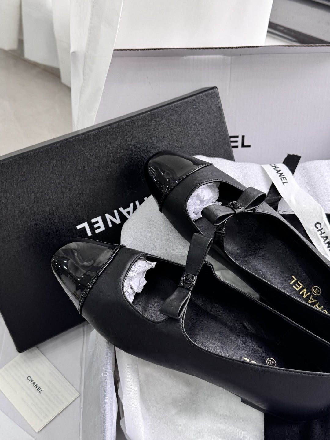 Chanel Patent Leather Bow Shoes
