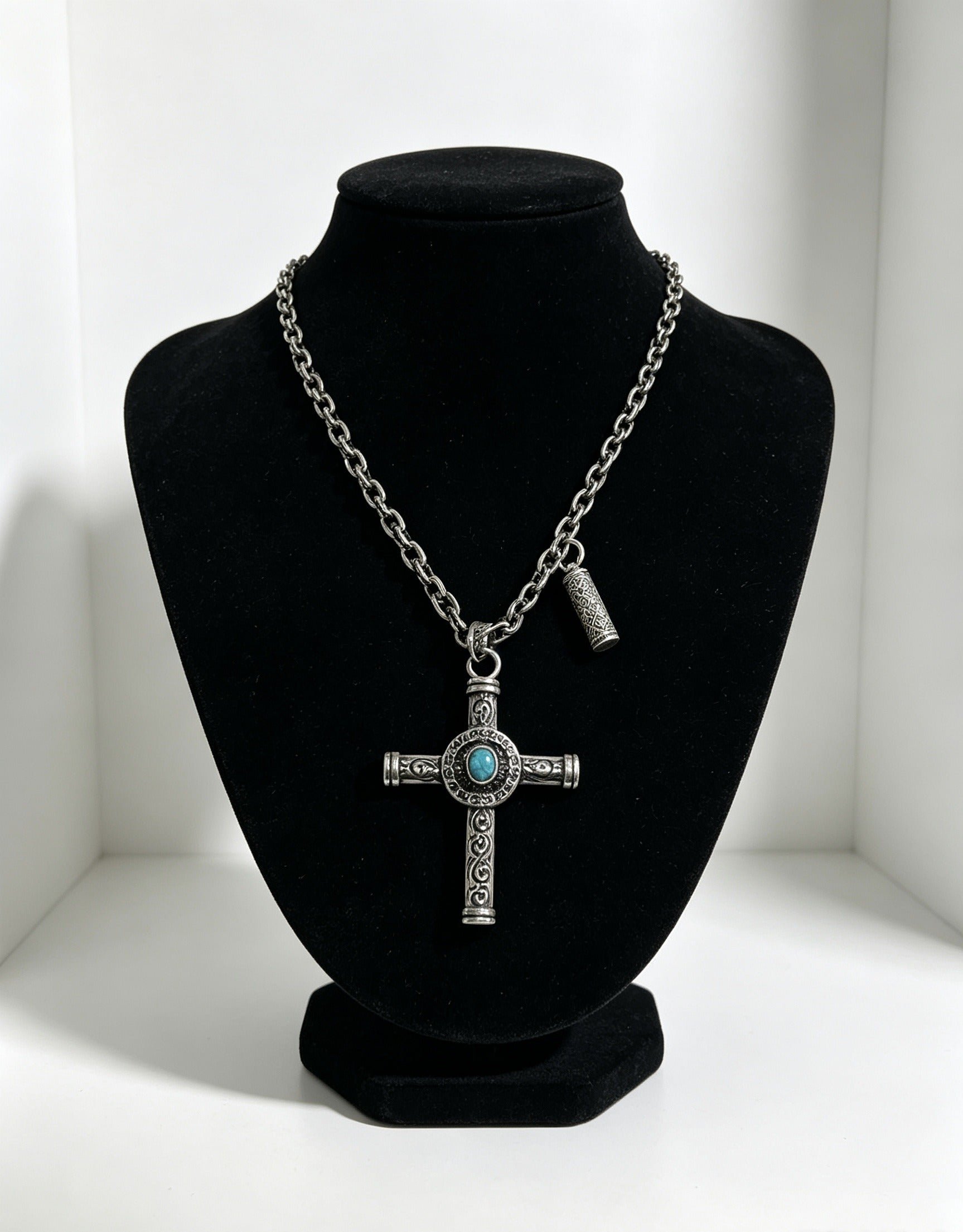 Chrome Hearts Sterling Silver Cross Necklace