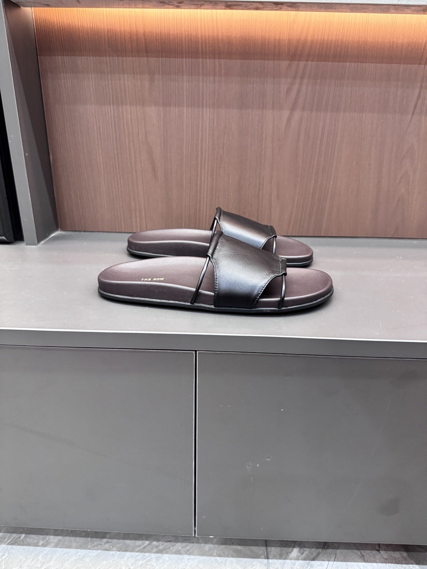 The Row Lambskin Leather Slides