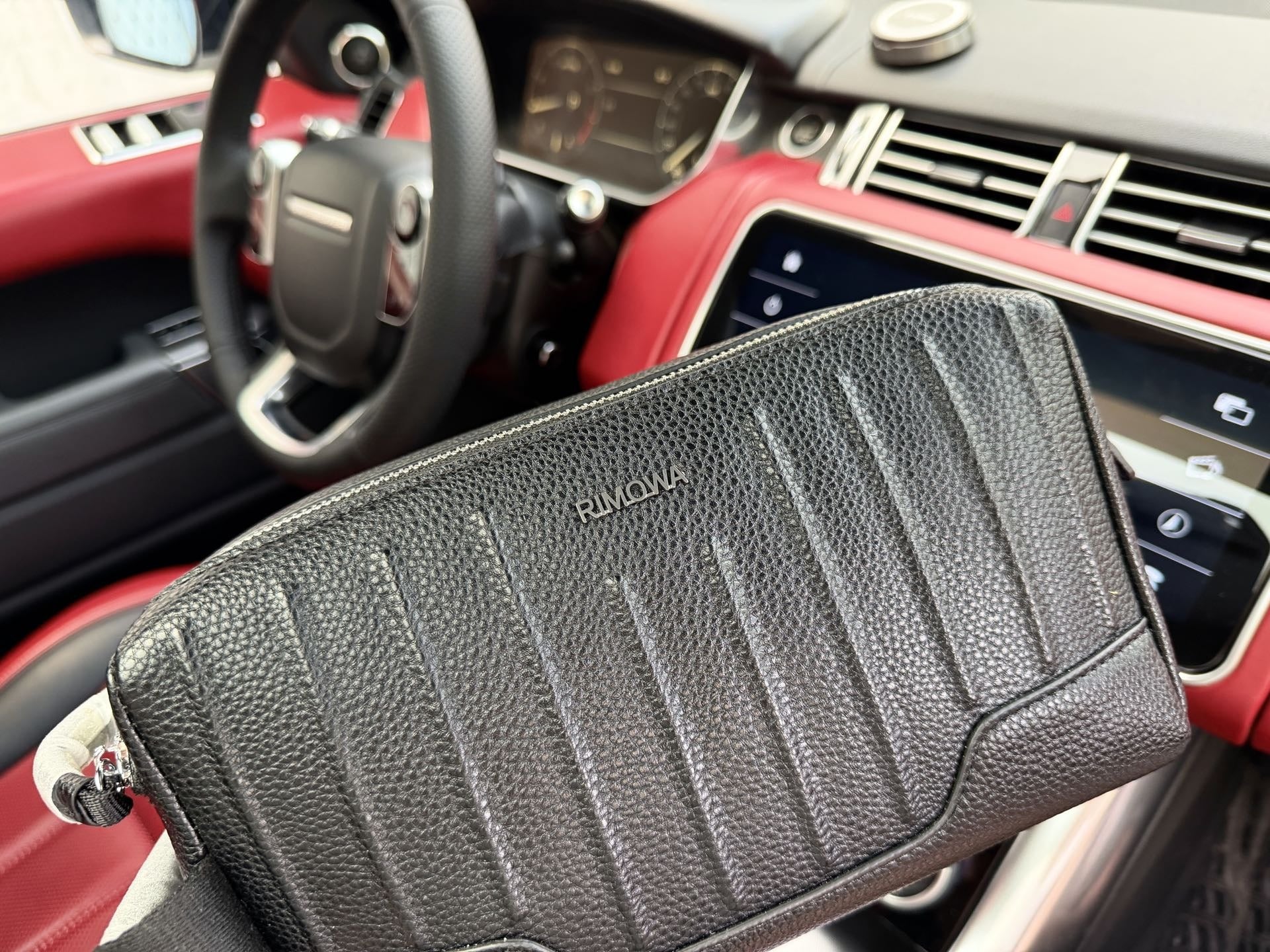 Rimowa Black Leather Logo Cosmetic Pouch