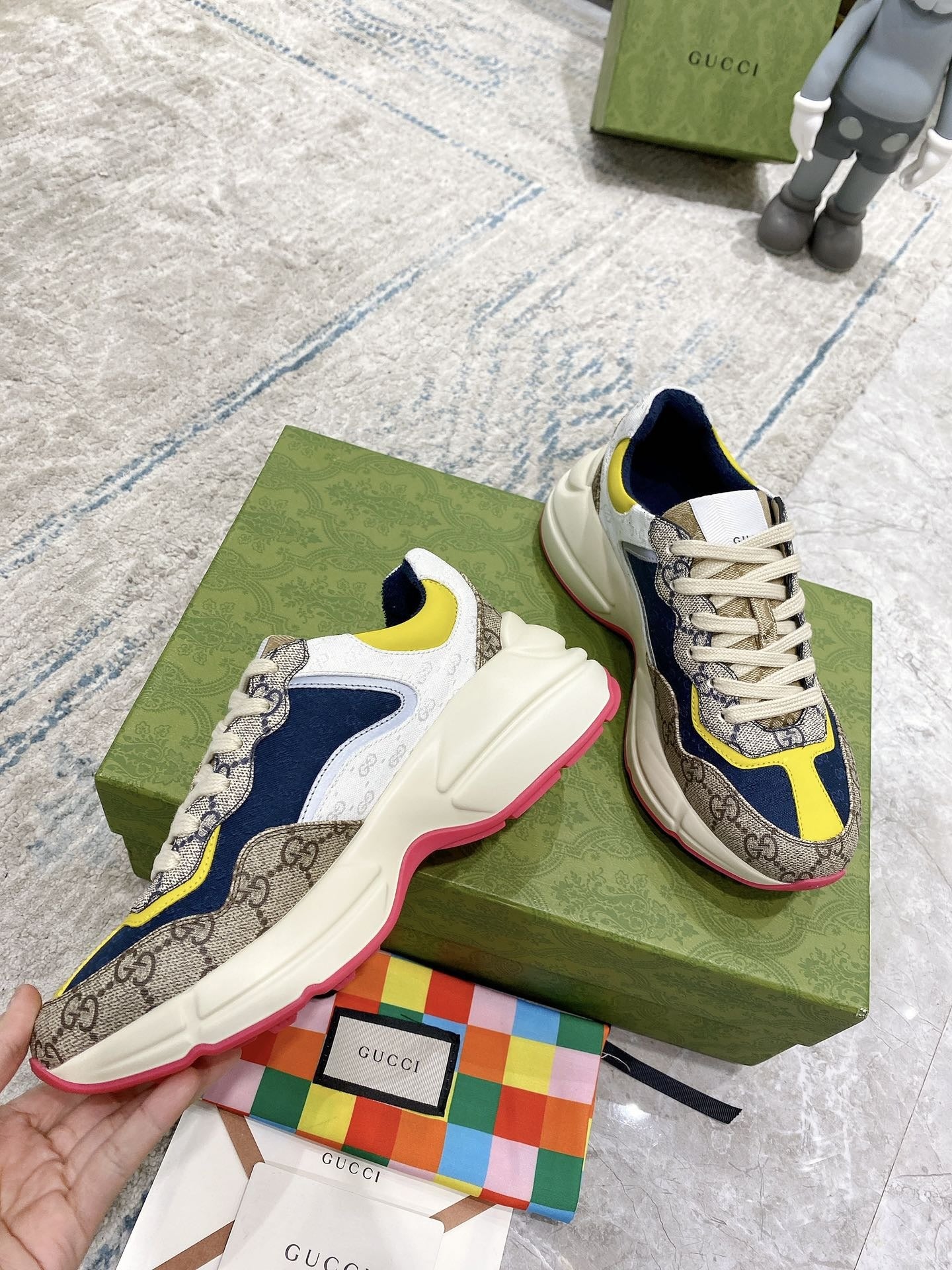 Gucci Lambskin Leather Logo Sneakers