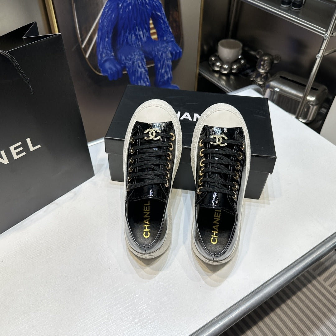 Chanel Lambskin Leather Logo Shoes