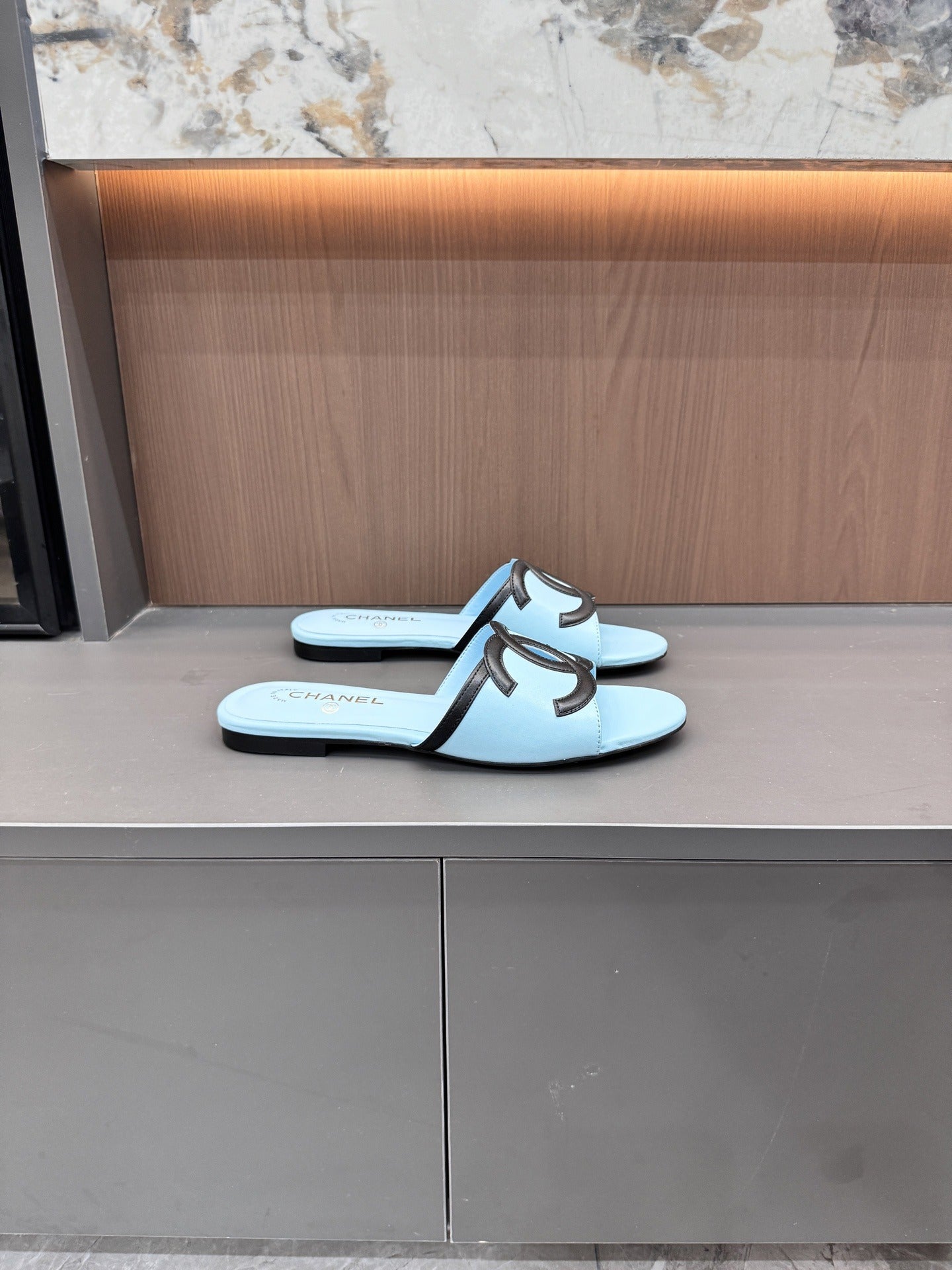 Chanel Lambskin Leather Openwork Slides