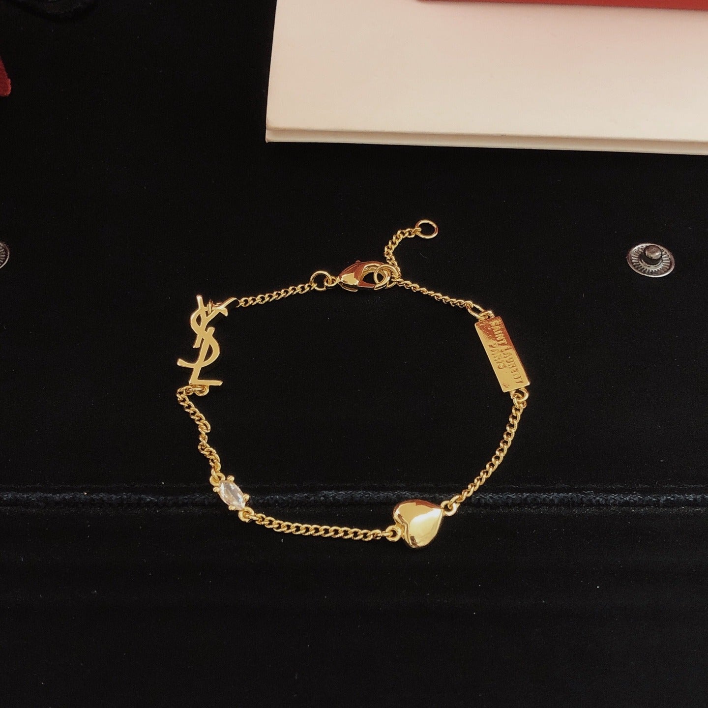Saint Laurent Brass Heart Bracelet