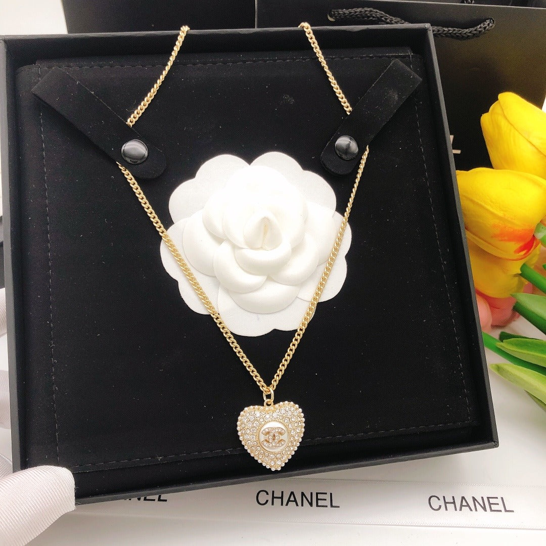 Chanel Black Heart Necklace