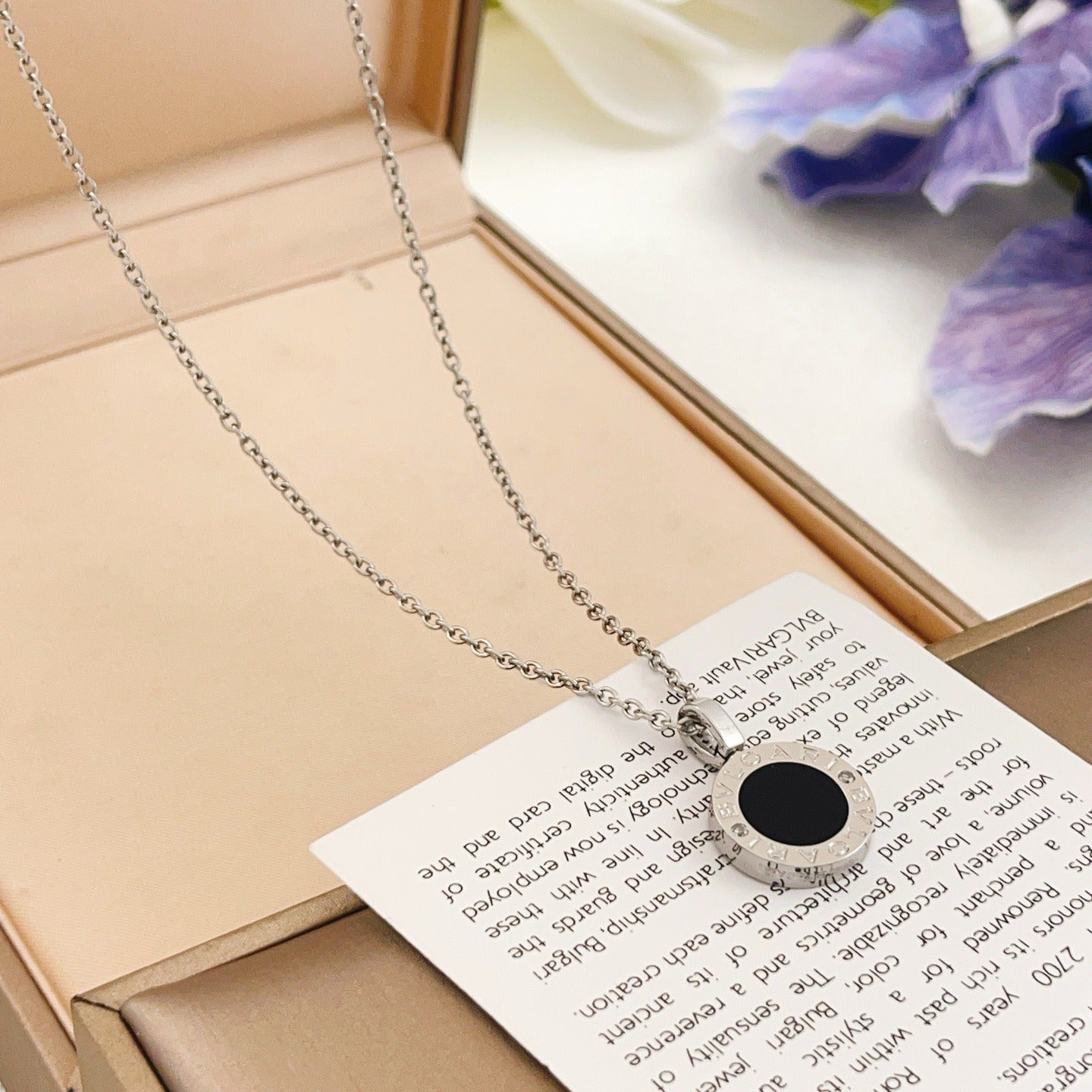 Bvlgari Silver Brass Round Necklace
